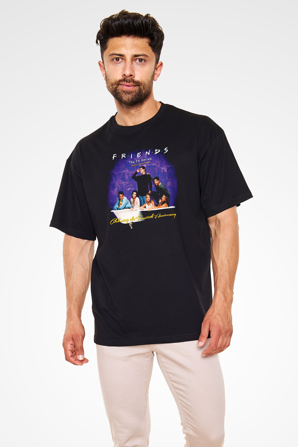 Friends Siyah Unisex Oversize Tişört