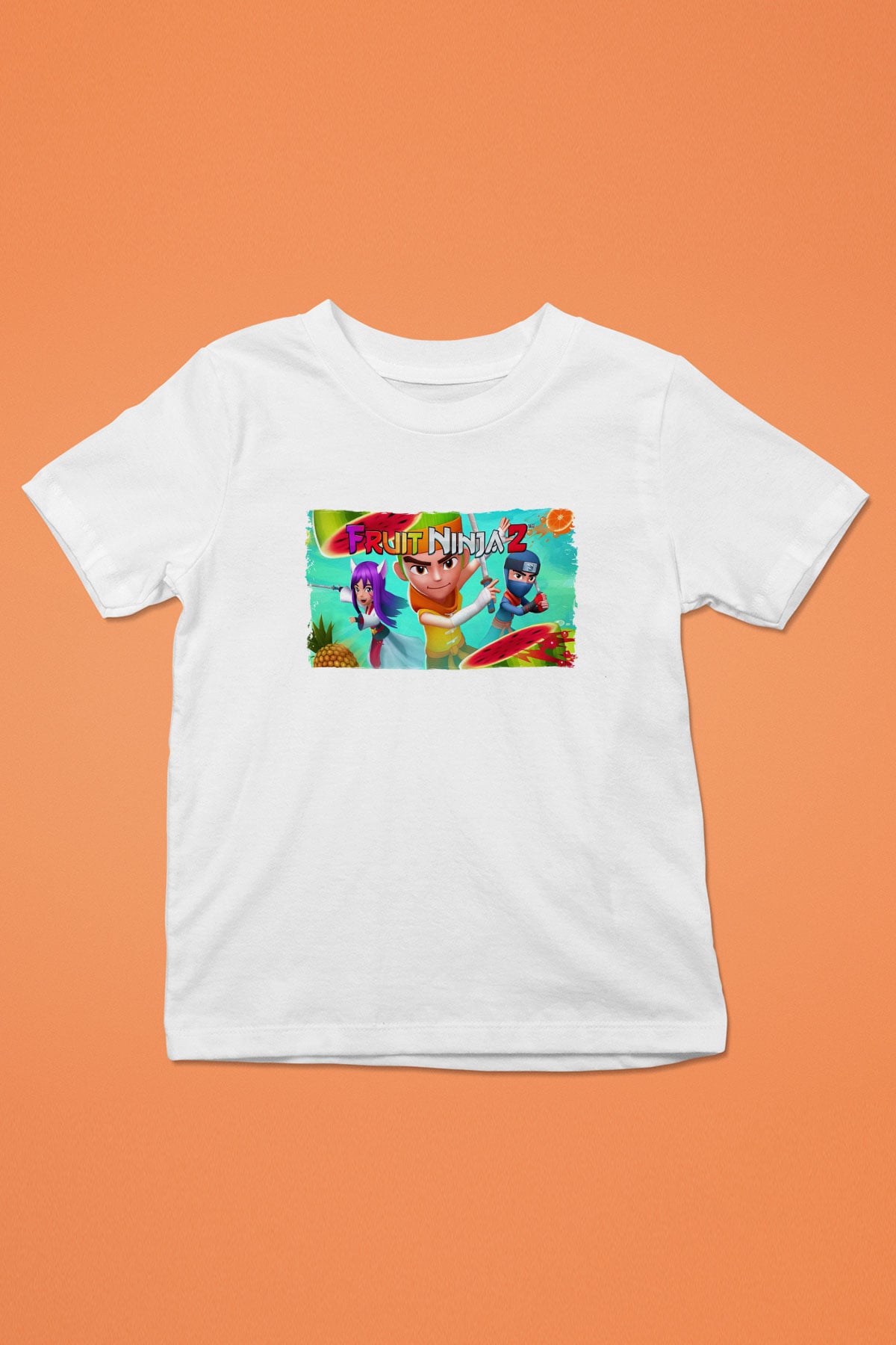 Fruit Ninja Beyaz Unisex Çocuk Tişört