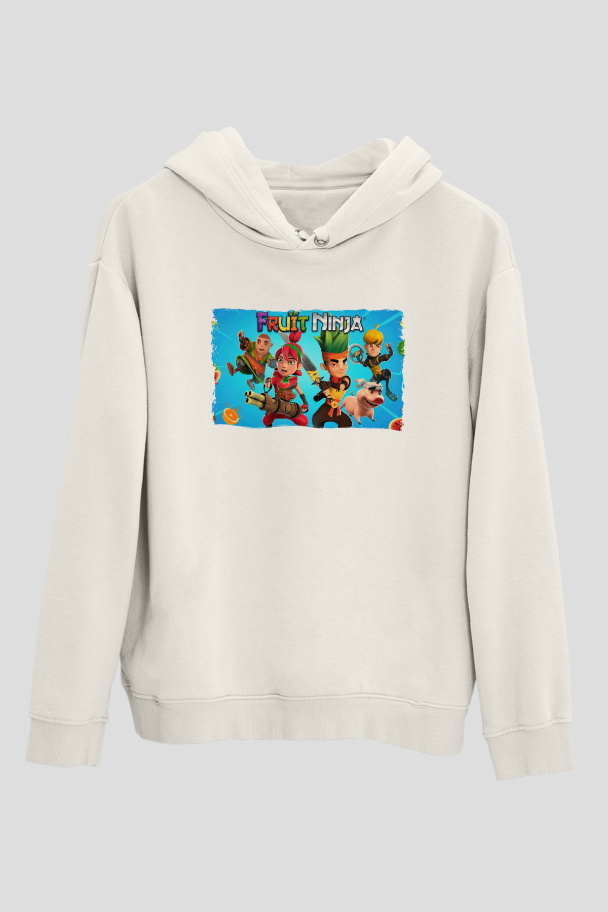 Fruit Ninja Beyaz Unisex Hoodie