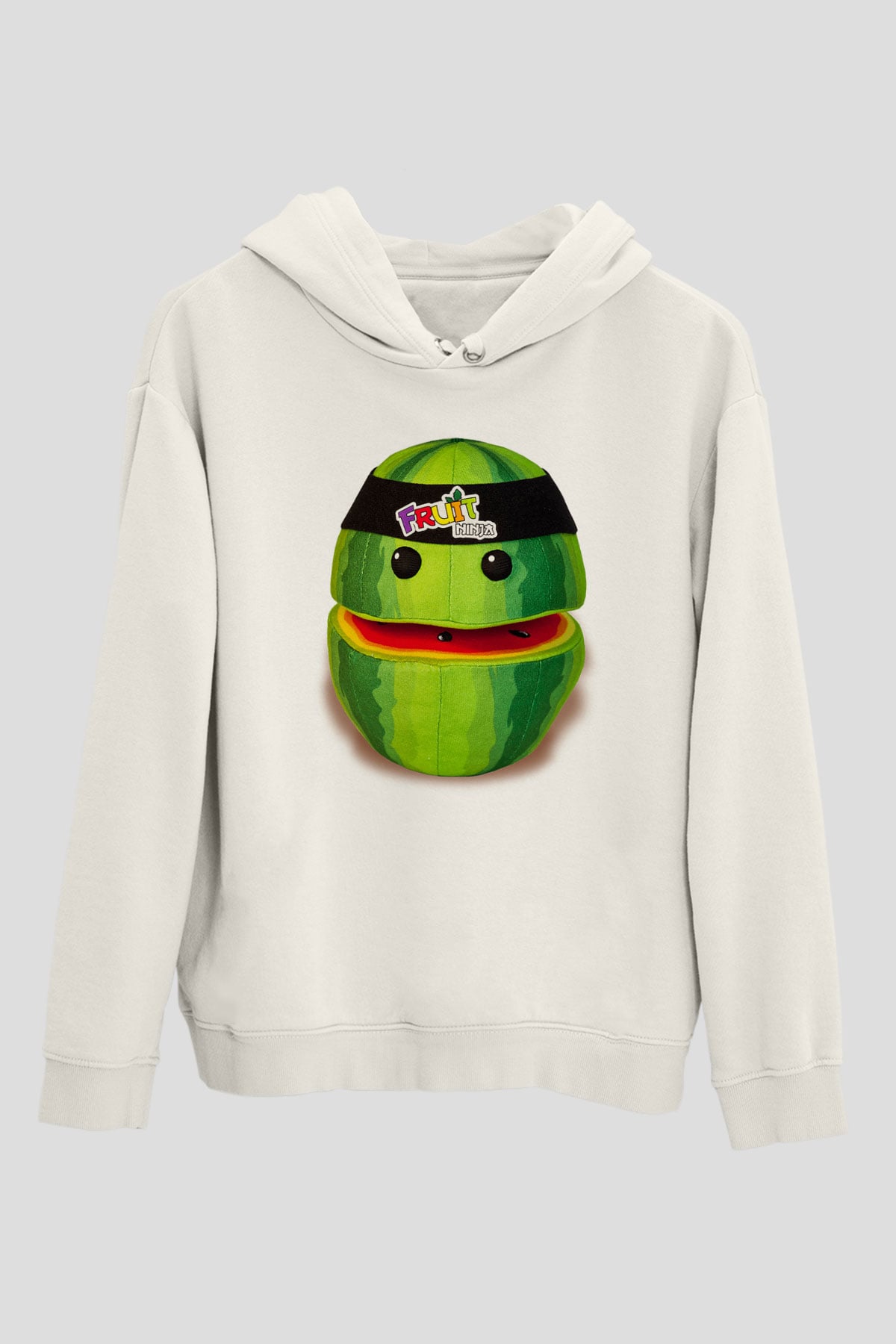 Fruit Ninja Beyaz Unisex Kapşonlu Sweatshirt