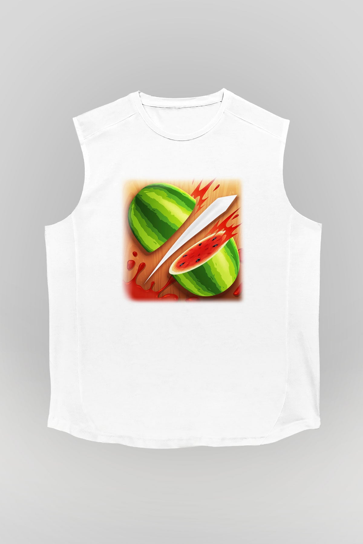 Fruit Ninja Beyaz Unisex Kolsuz Tişört