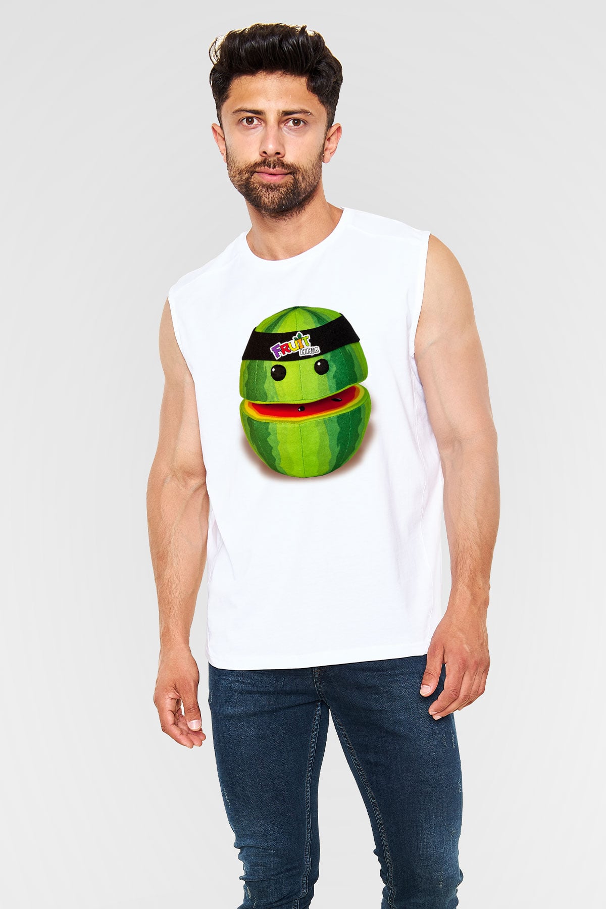 Fruit Ninja Beyaz Unisex Kolsuz Tişört