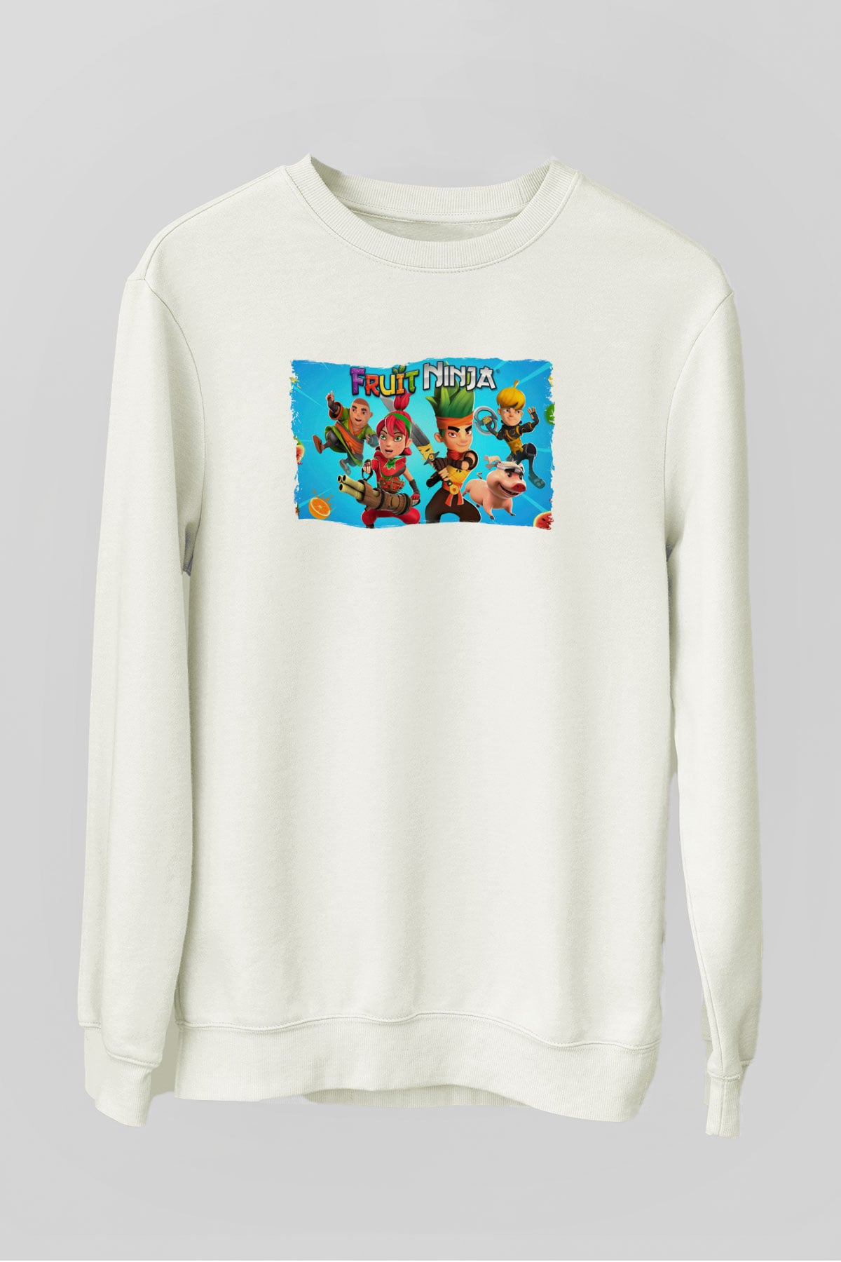Fruit Ninja Beyaz Unisex Sweatshirt