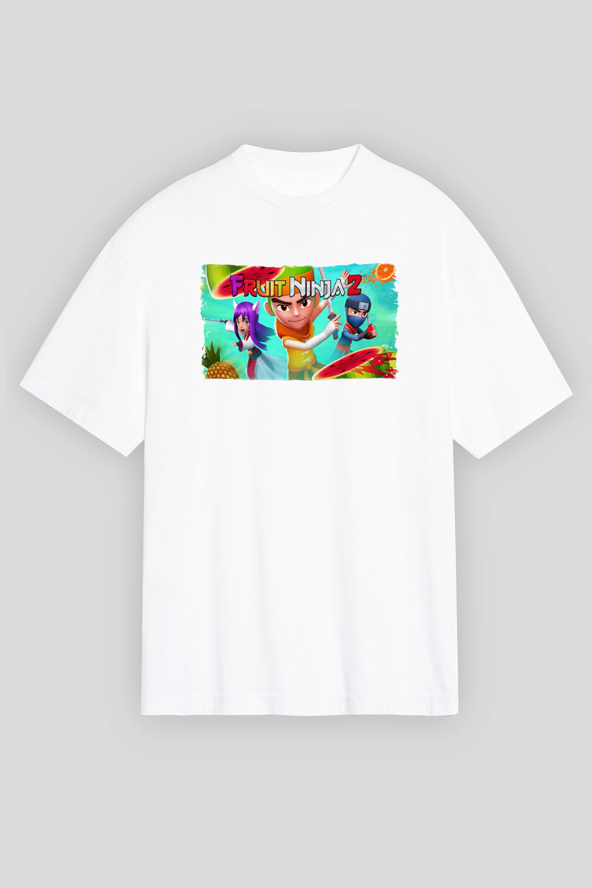 Fruit Ninja Beyaz Unisex Tişört T-Shirt