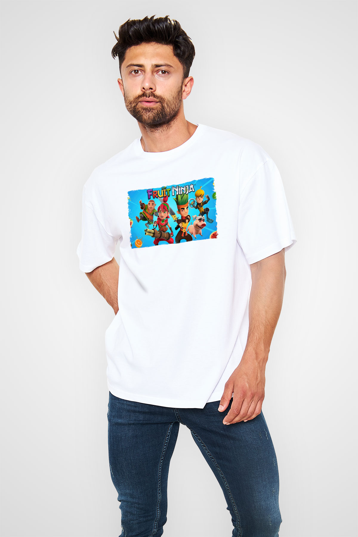 Fruit Ninja Beyaz Unisex Tişört T-Shirt