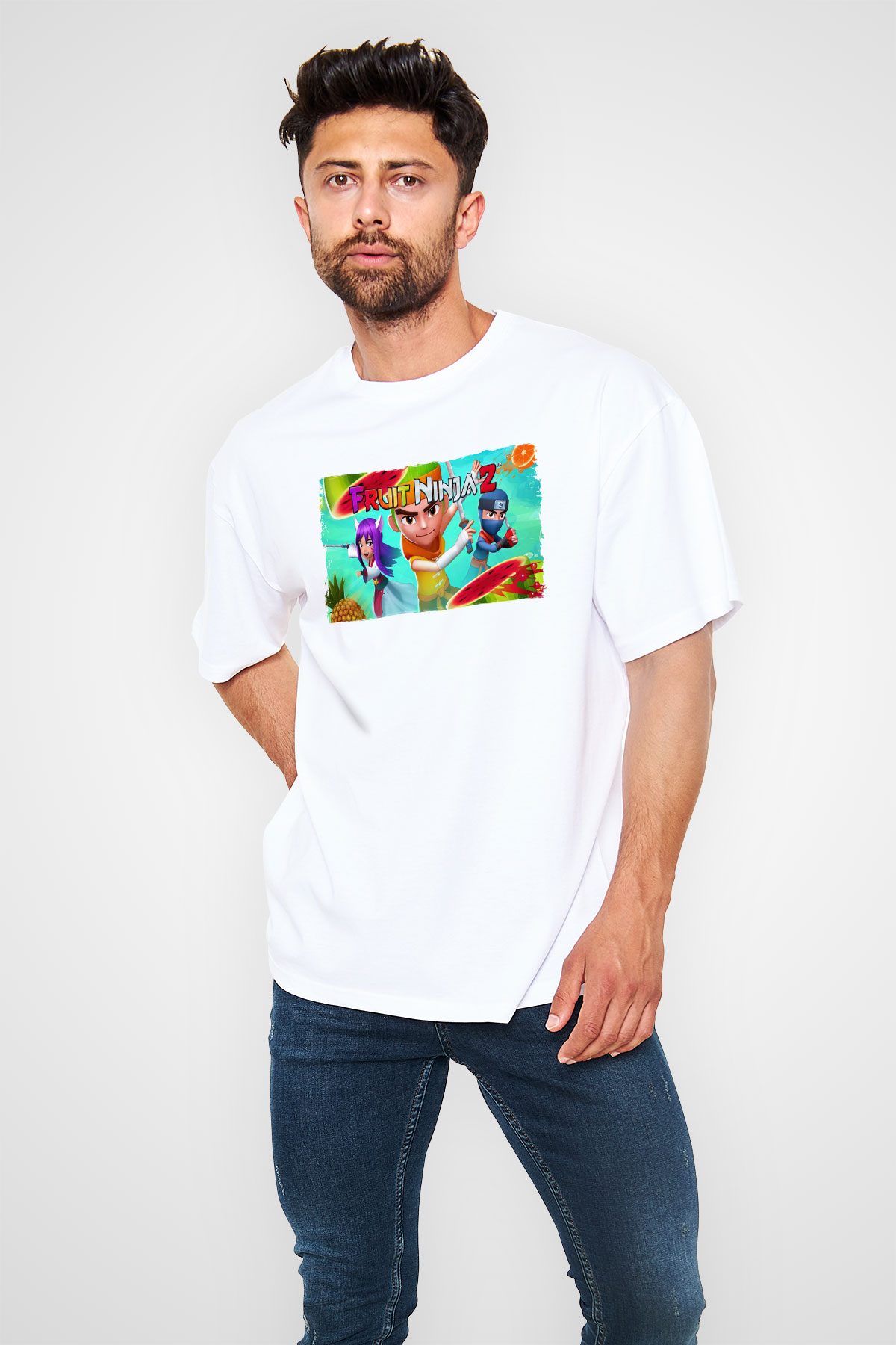 Fruit Ninja Beyaz Unisex Tişört T-Shirt