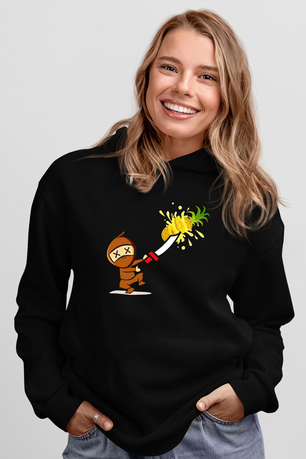 Fruit Ninja Siyah Unisex Hoodie
