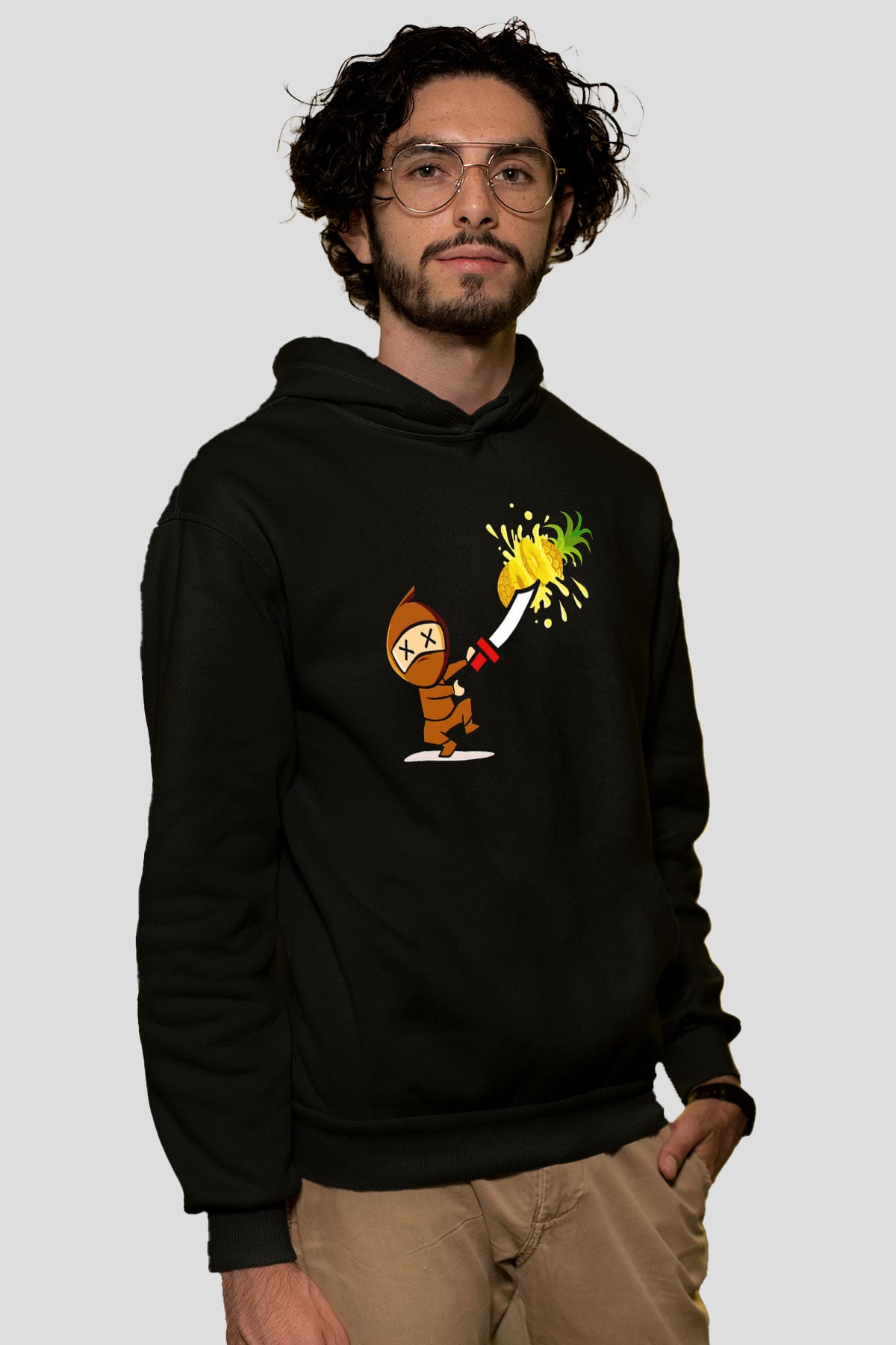 Fruit Ninja Siyah Unisex Hoodie