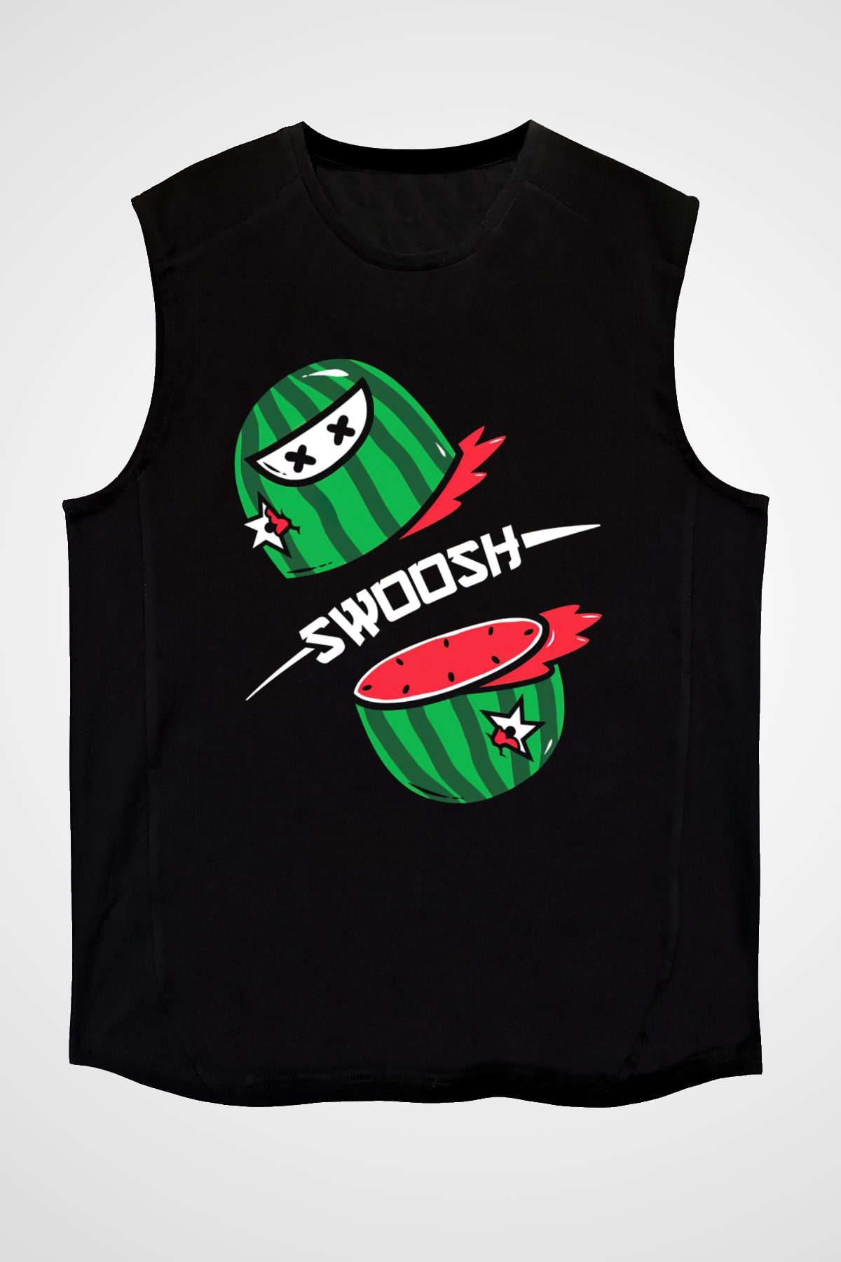 Fruit Ninja Siyah Unisex Kolsuz Tişört
