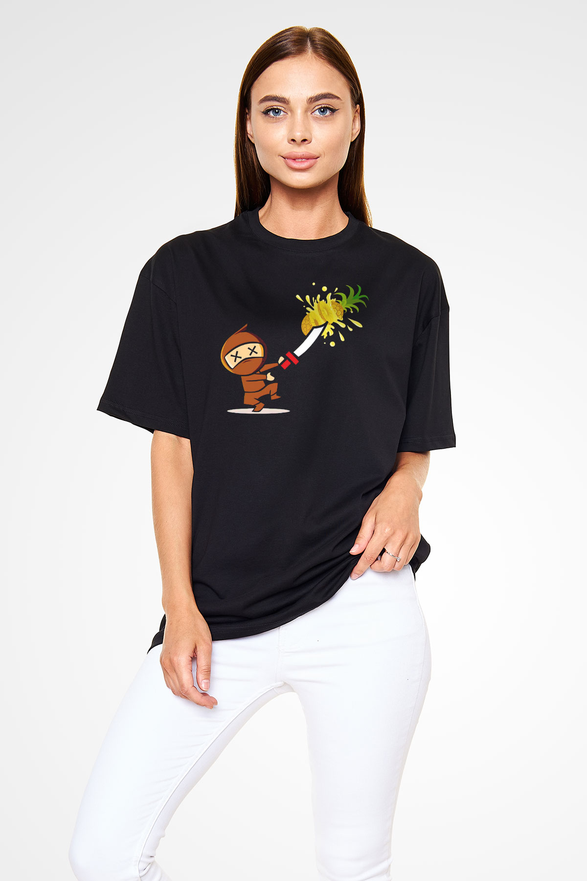 Fruit Ninja Siyah Unisex Tişört T-Shirt