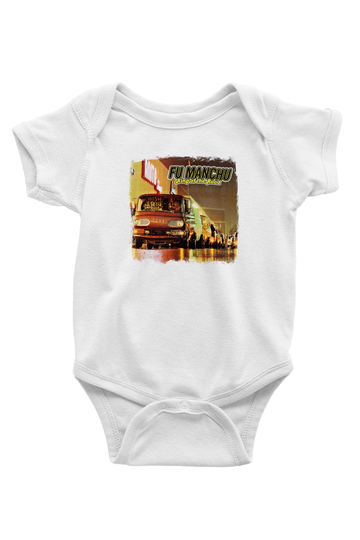 Fu Manchu Baskılı Unisex Beyaz Bebek Body - Zıbın