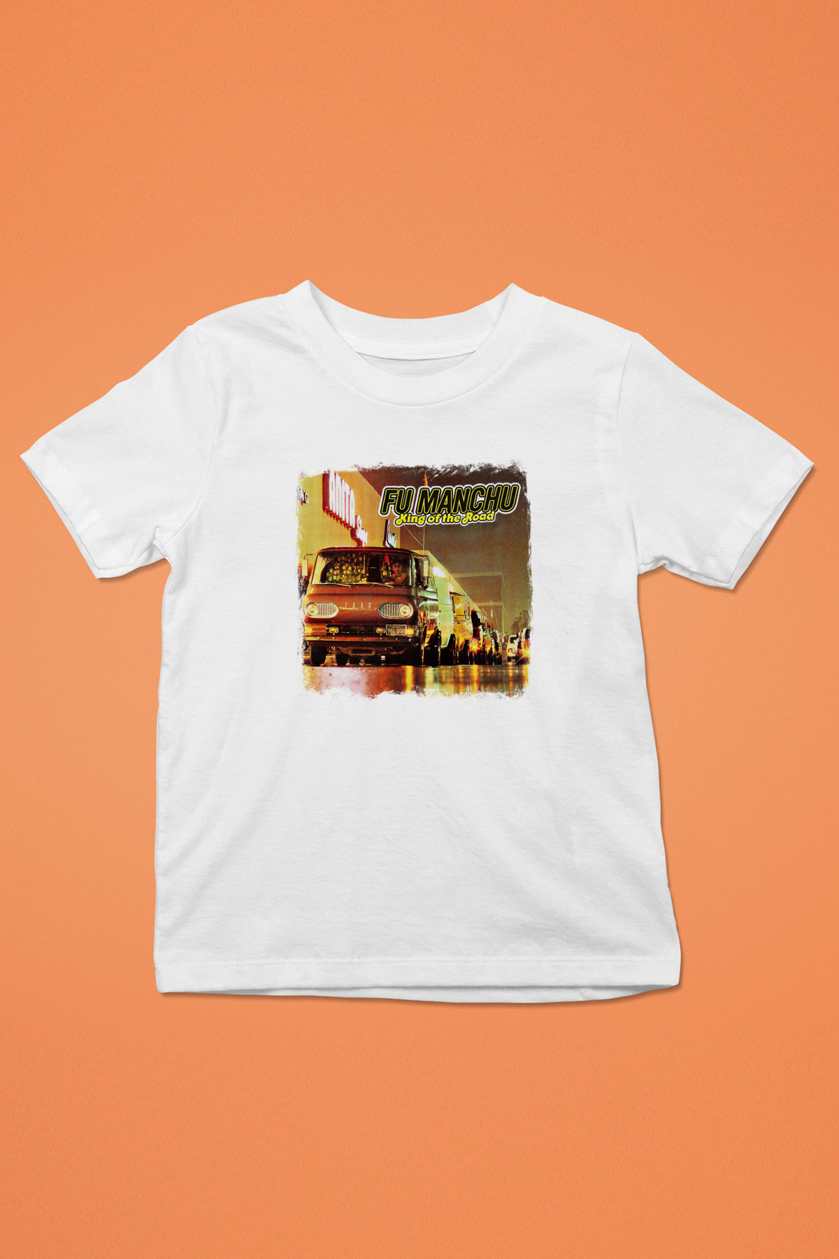 Fu Manchu Baskılı Unisex Beyaz Çocuk Tişört