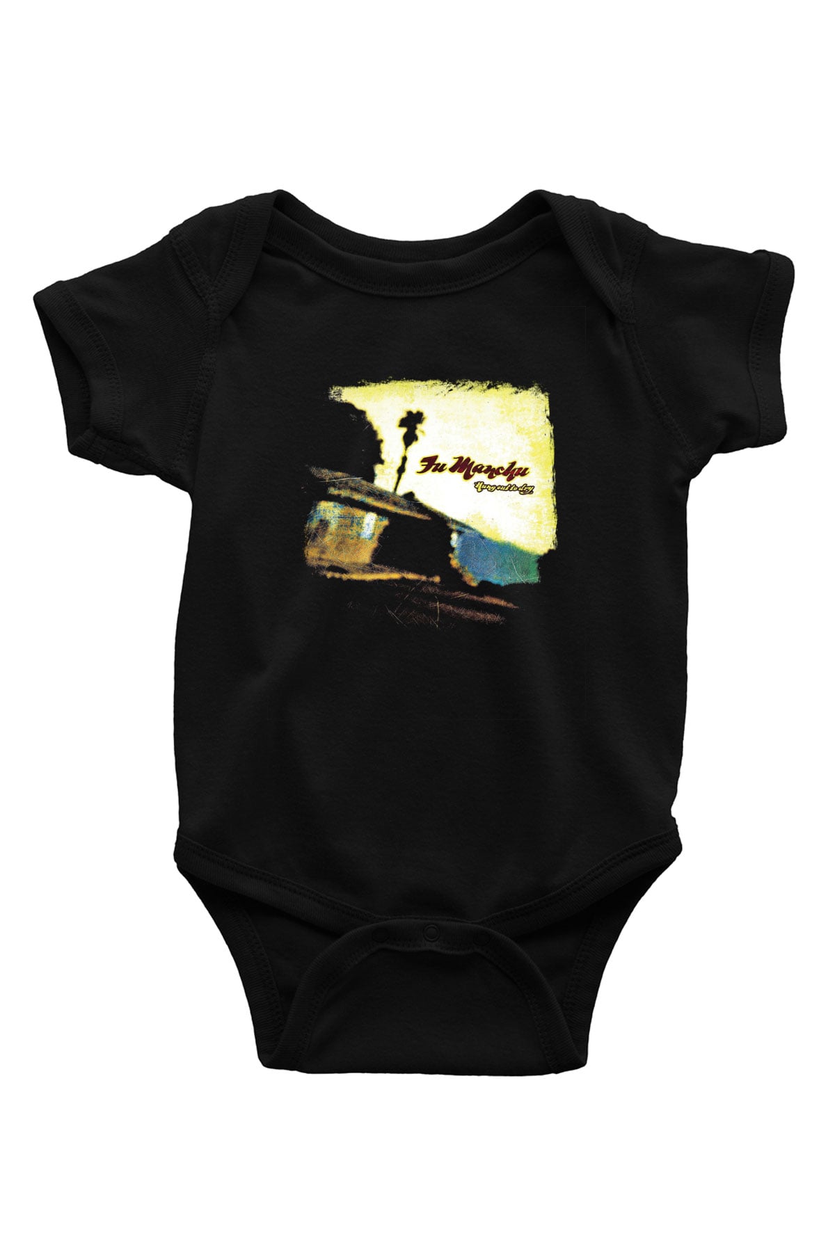 Fu Manchu Baskılı Unisex Siyah Bebek Body - Zıbın