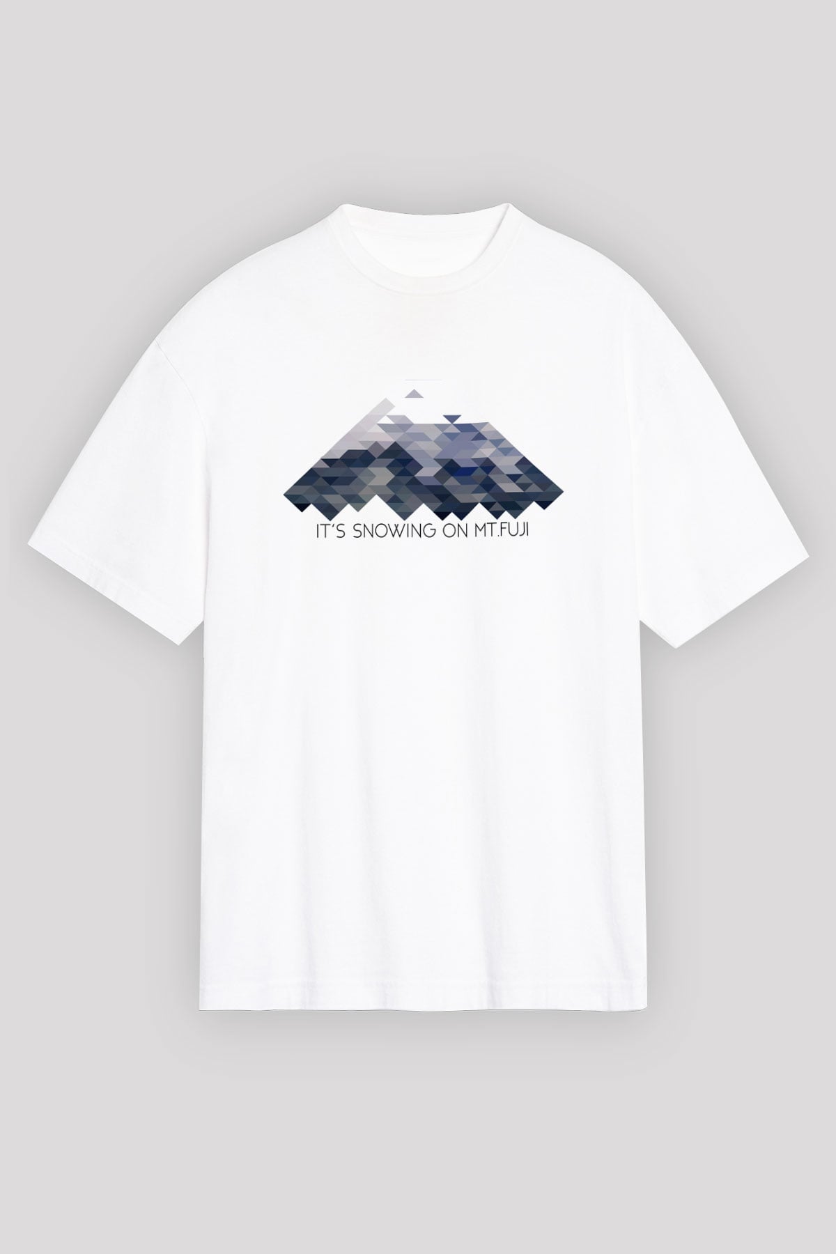 Fuji Dağı Beyaz Unisex Oversize Tişört T-Shirt