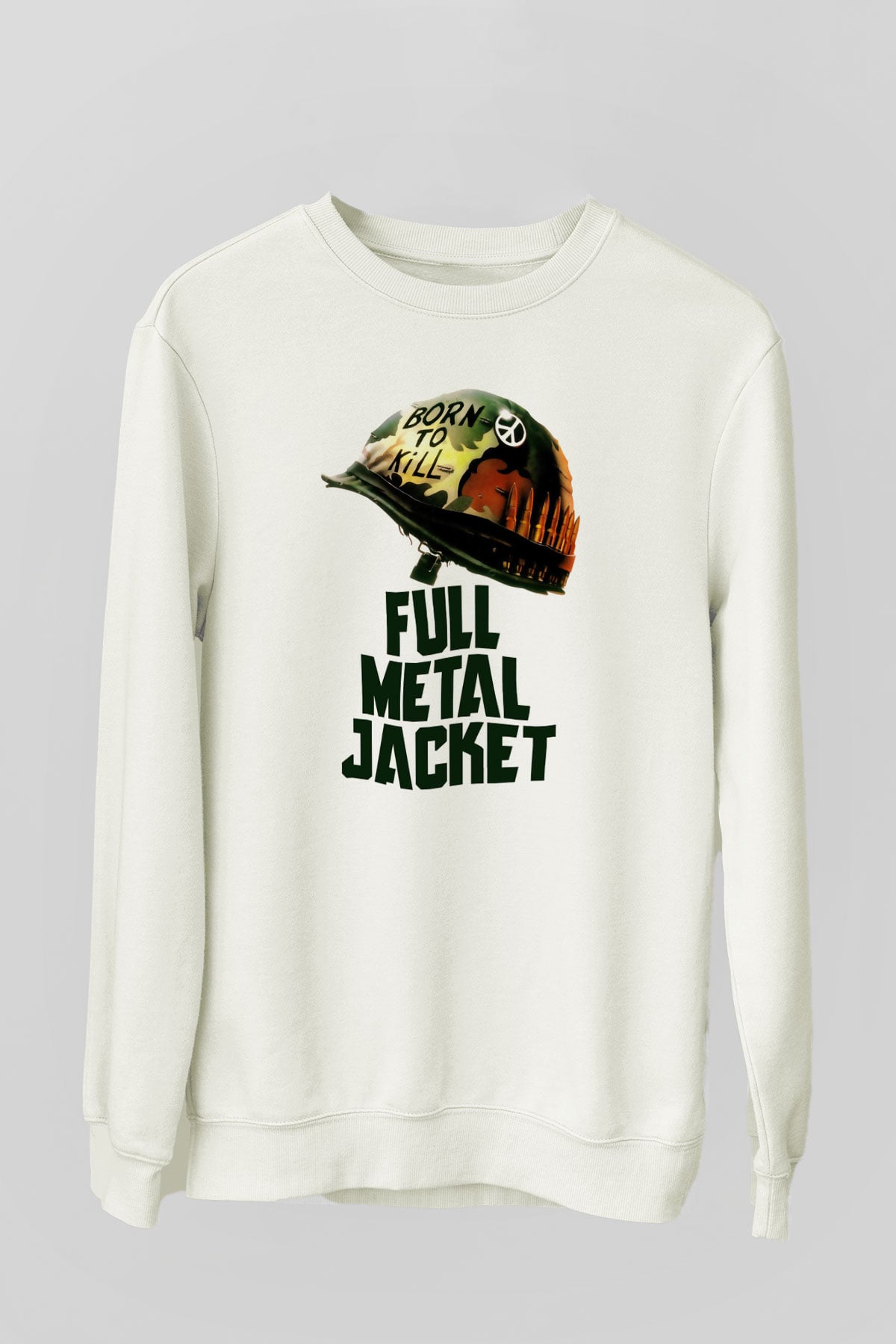 Full Metal Jacket Beyaz Unisex Sweatshirt