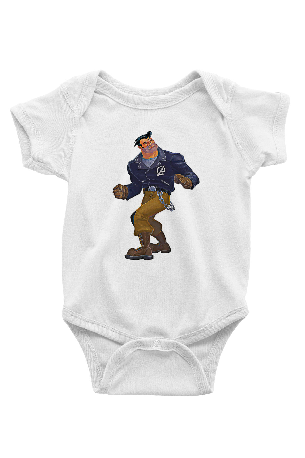 Full Throttle Baskılı Beyaz Unisex Bebek Body - Zıbın