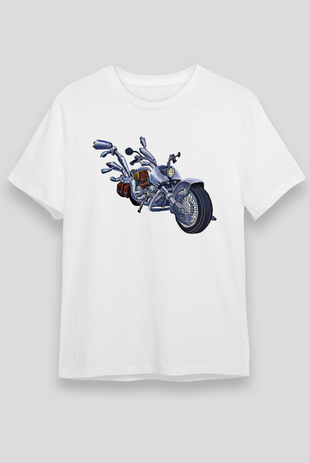 Full Throttle Baskılı Unisex Beyaz Tişört - Tshirt