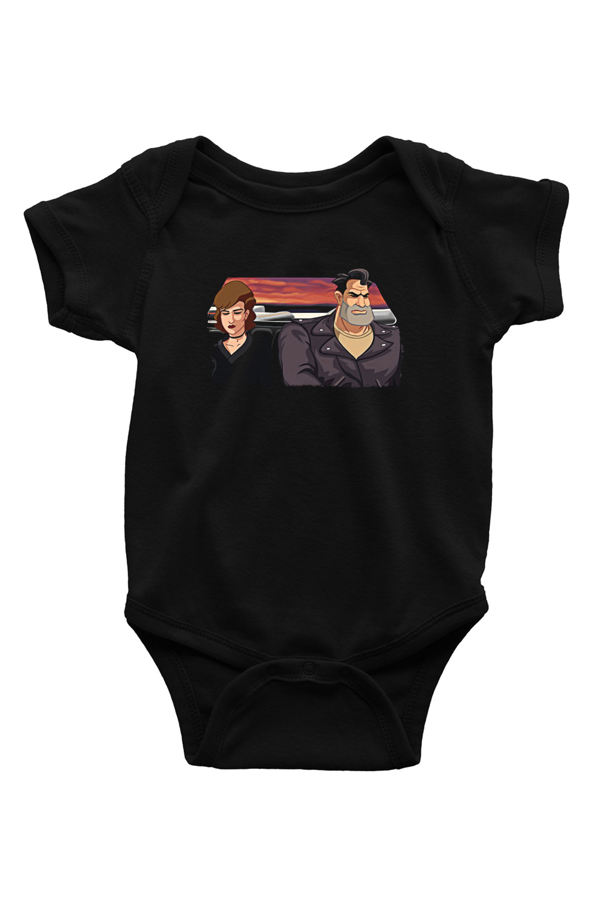 Full Throttle Baskılı Unisex Siyah Bebek Body - Zıbın