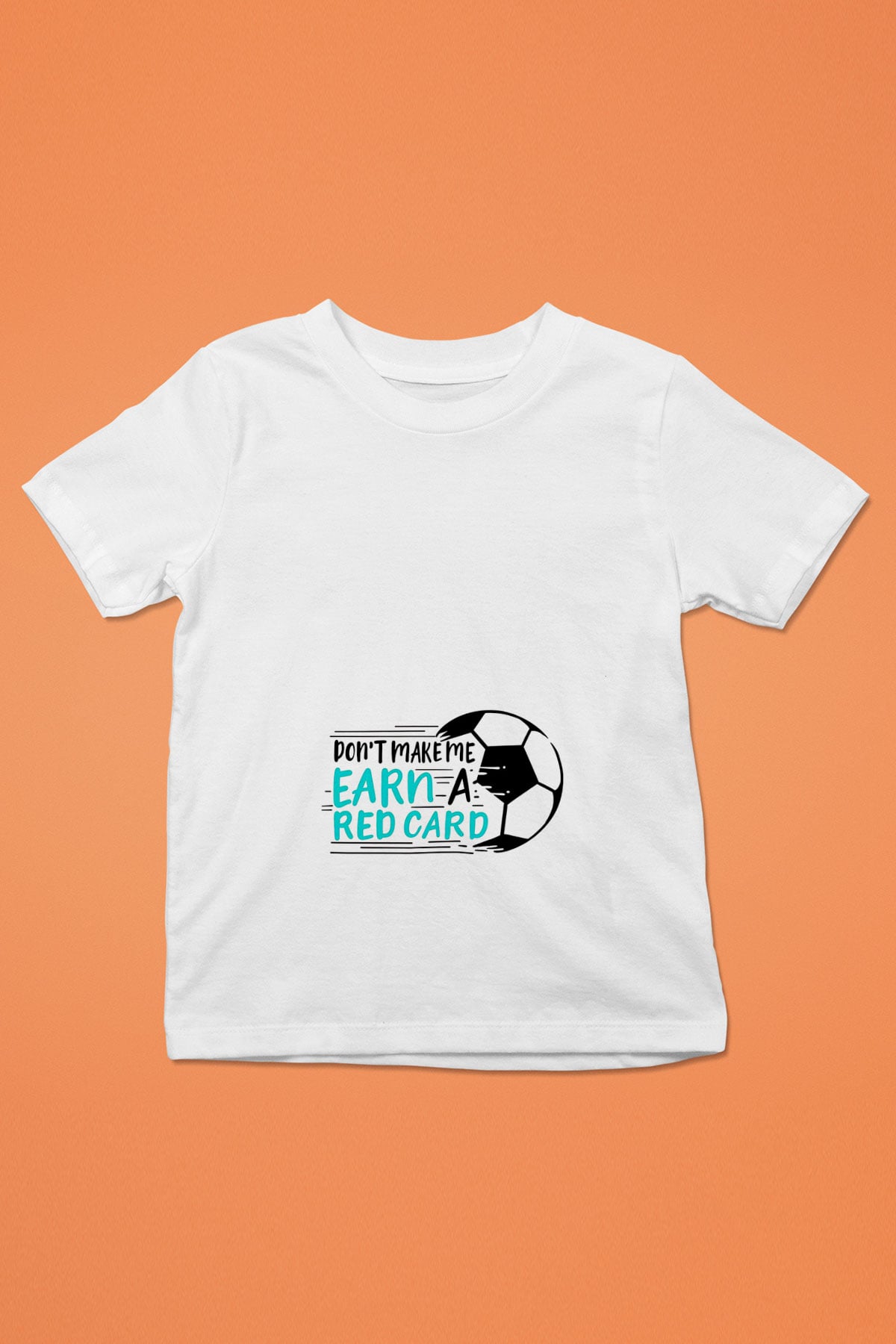 Futbol Baskılı Unisex Beyaz Çocuk Tişört - Tshirt