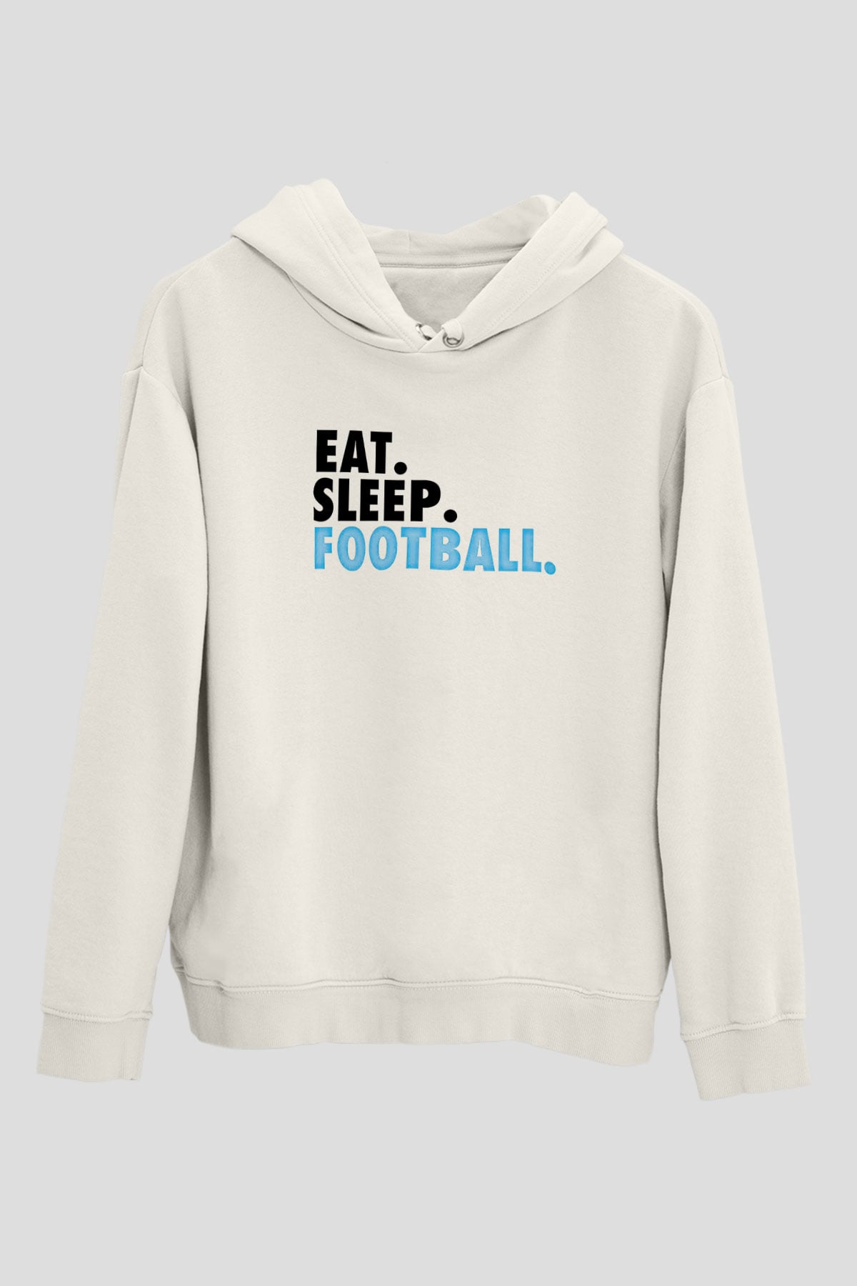 Futbol Baskılı Unisex Ekru Hoodie