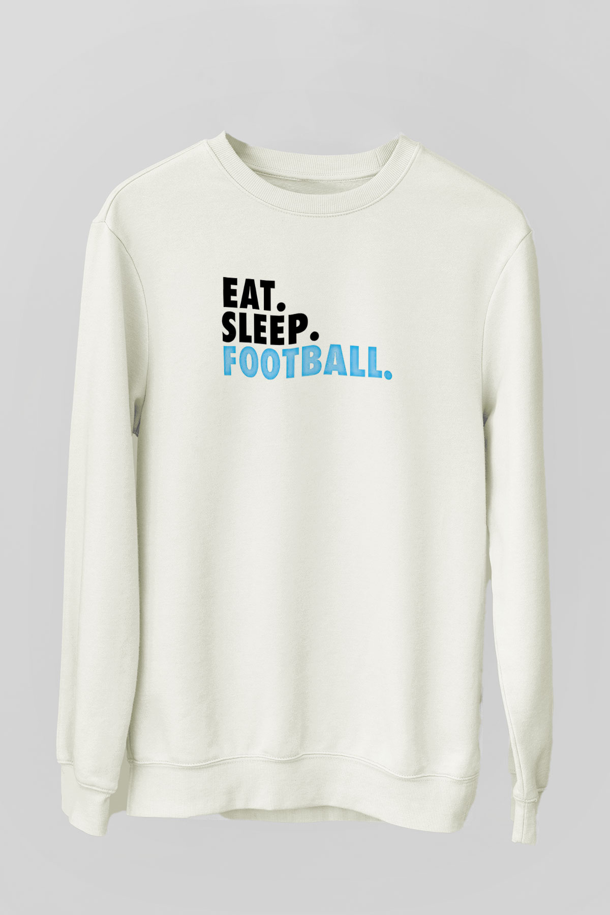 Futbol Baskılı Unisex Ekru Sweatshirt