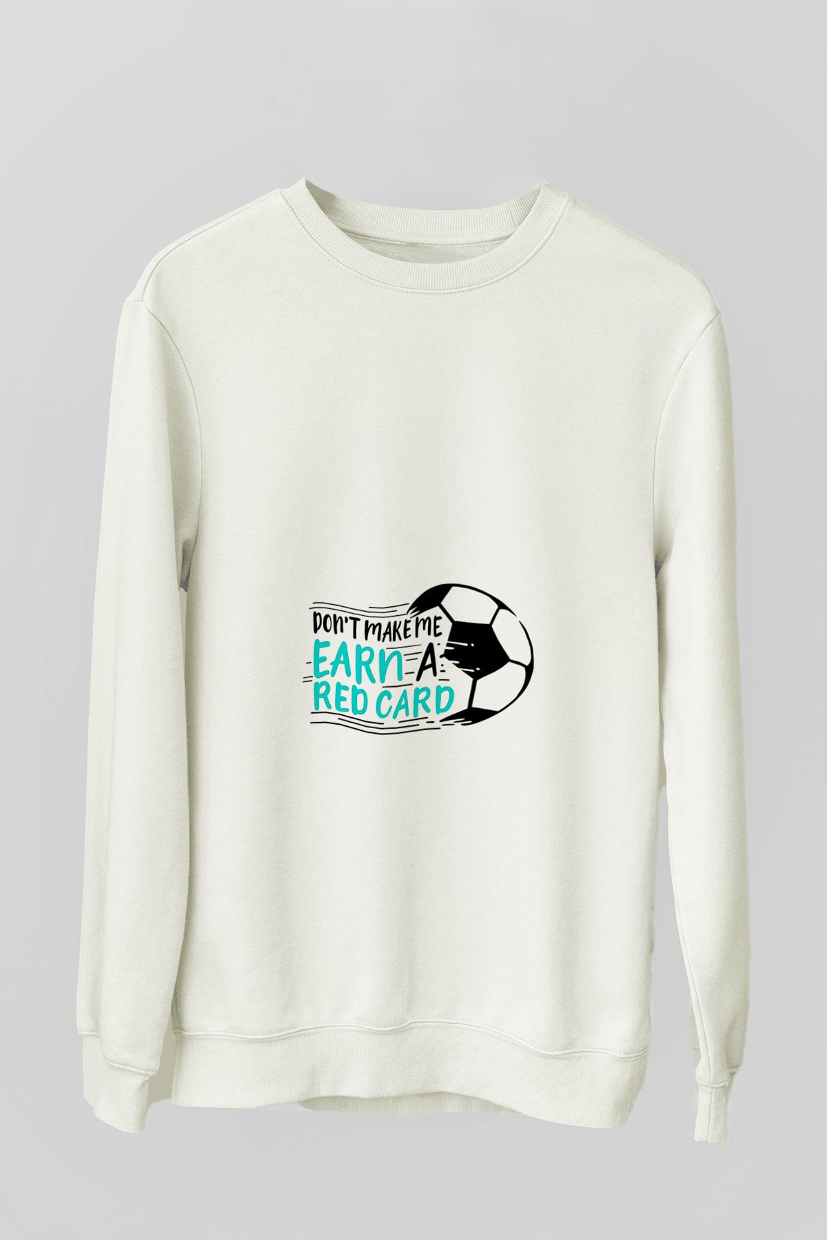 Futbol Baskılı Unisex Ekru Sweatshirt