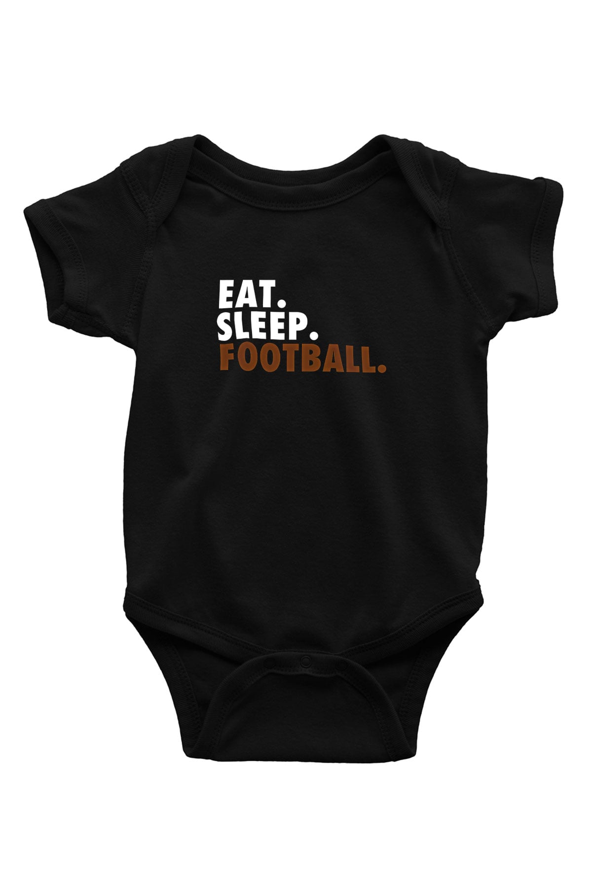Futbol - Football Baskılı Unisex Siyah Bebek Body - Zıbın