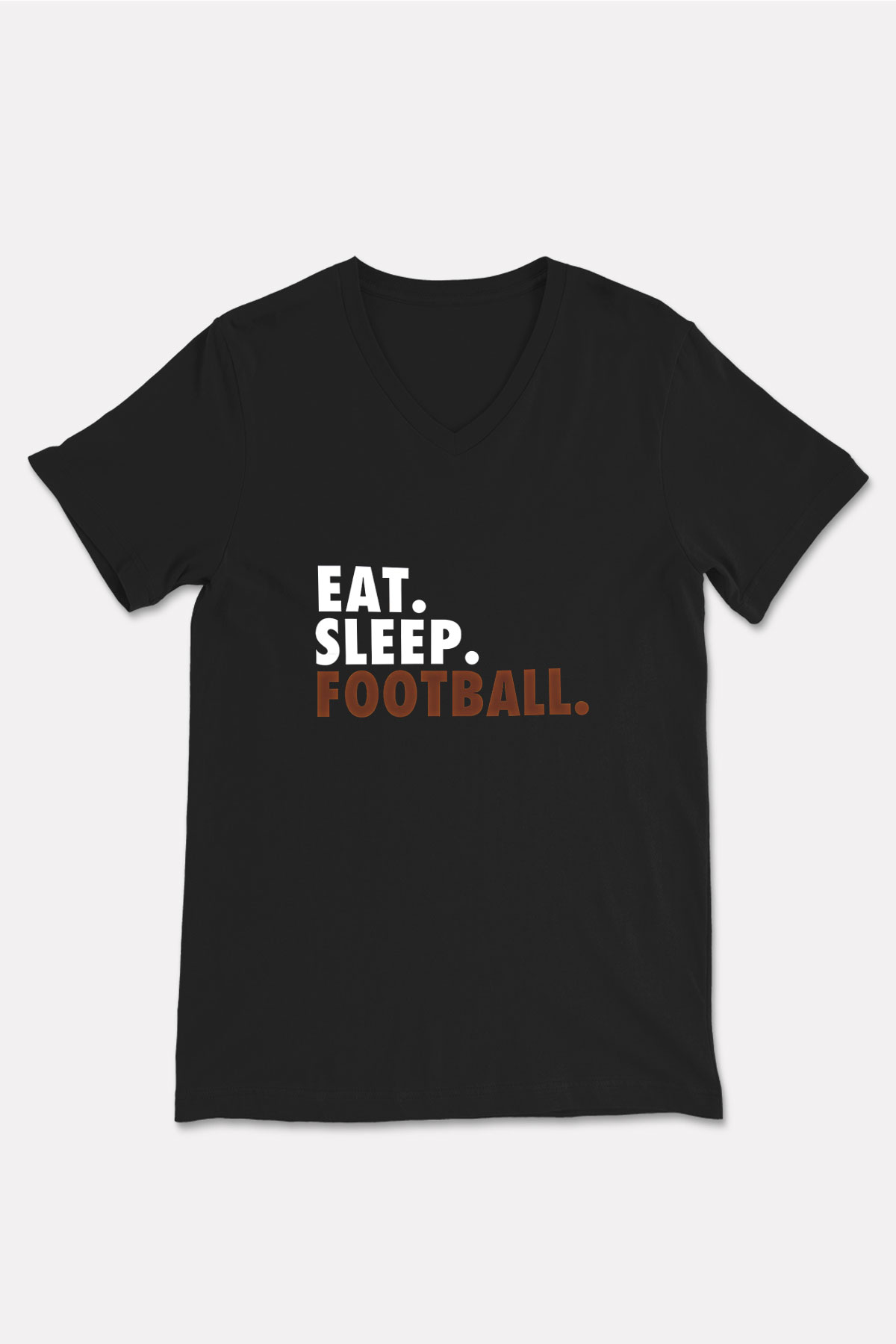 Futbol - Football Baskılı Unisex Siyah V Yaka Tişört