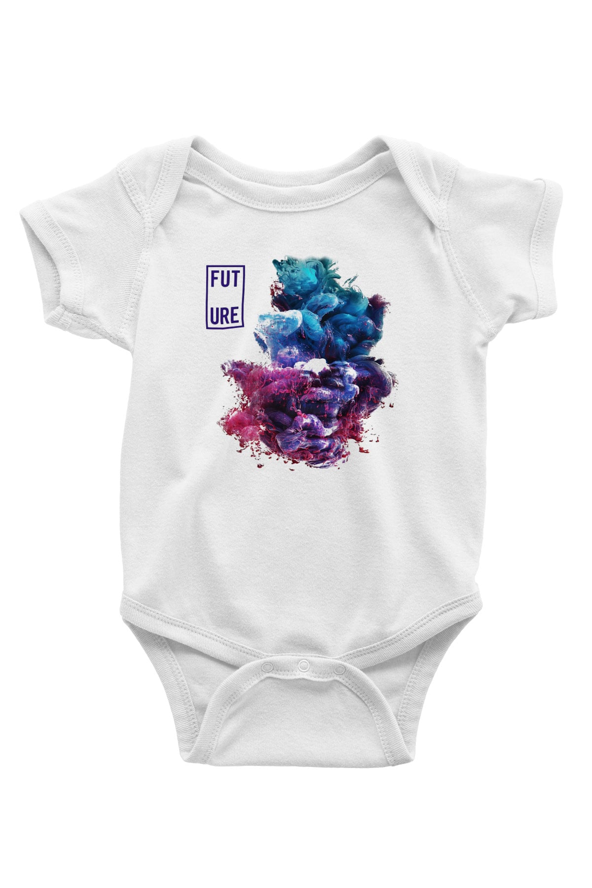 Future Baskılı Beyaz Unisex Bebek Body - Zıbın