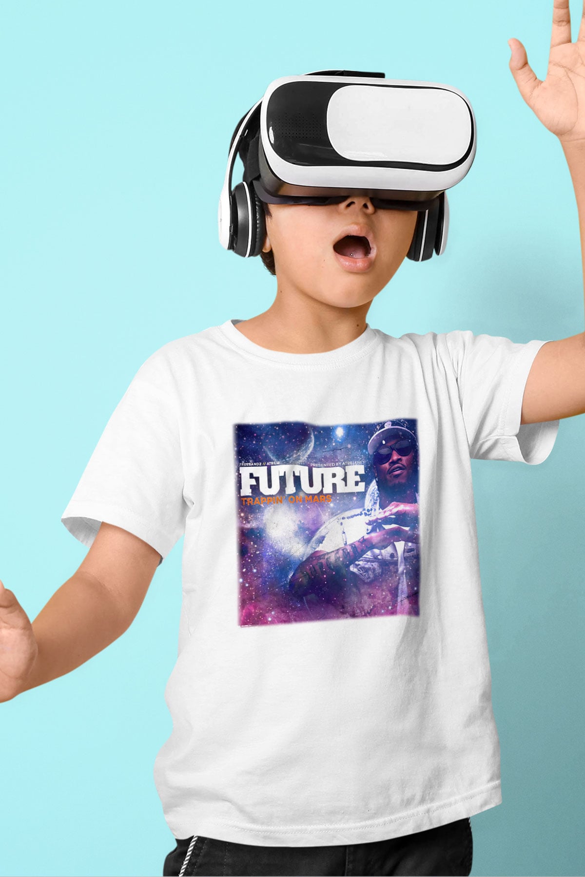 Future Baskılı Beyaz Unisex Çocuk Tişört