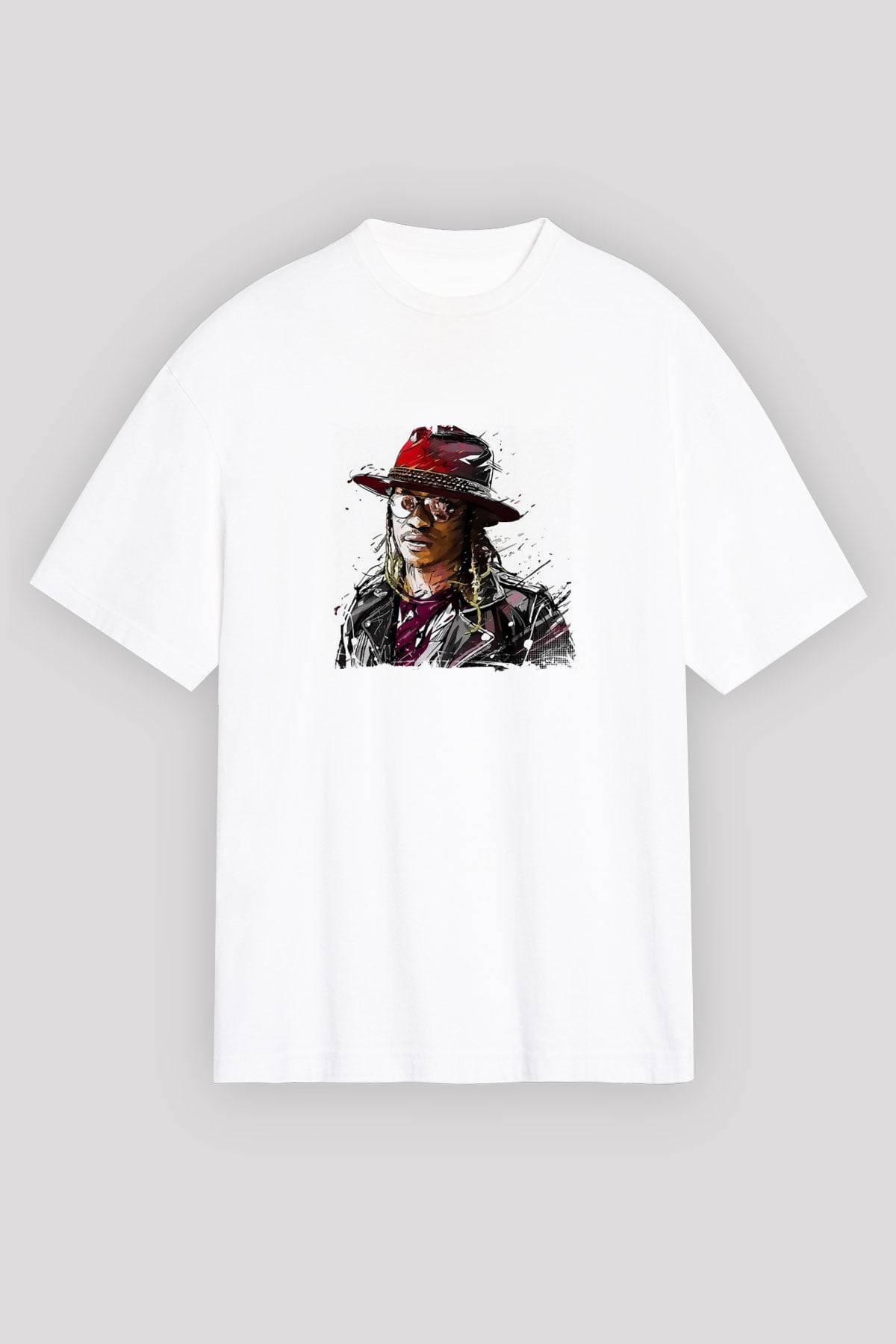 Future Baskılı Unisex Beyaz Tişört