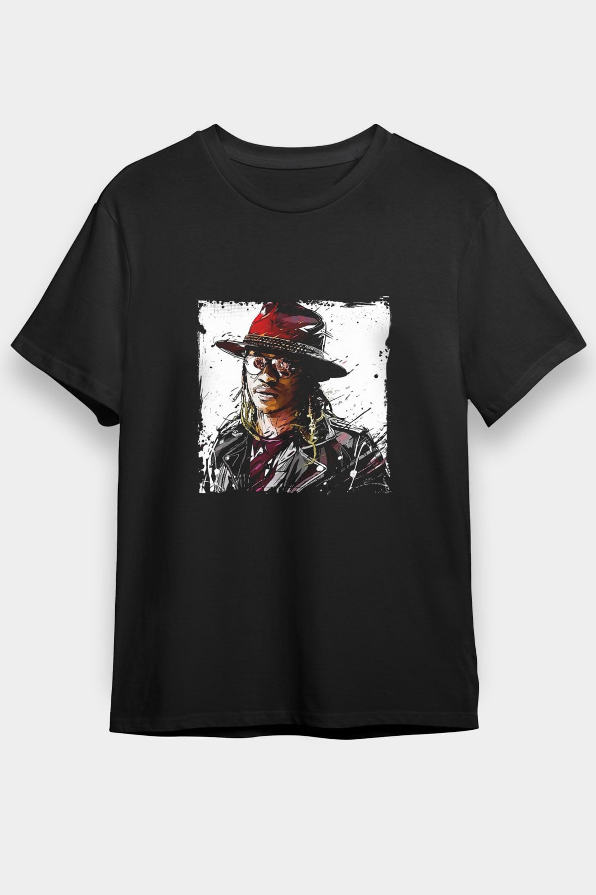 Future Baskılı Unisex Siyah Tişört