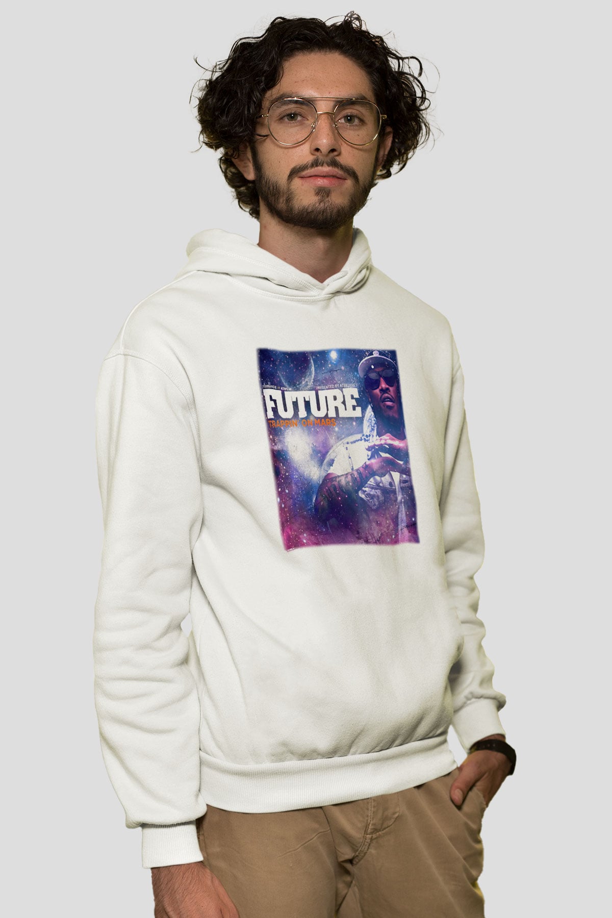 Future Beyaz Unisex Kapşonlu Sweatshirt