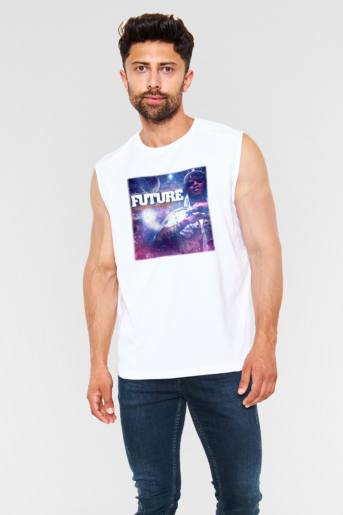 Future Beyaz Unisex Kolsuz Tişört