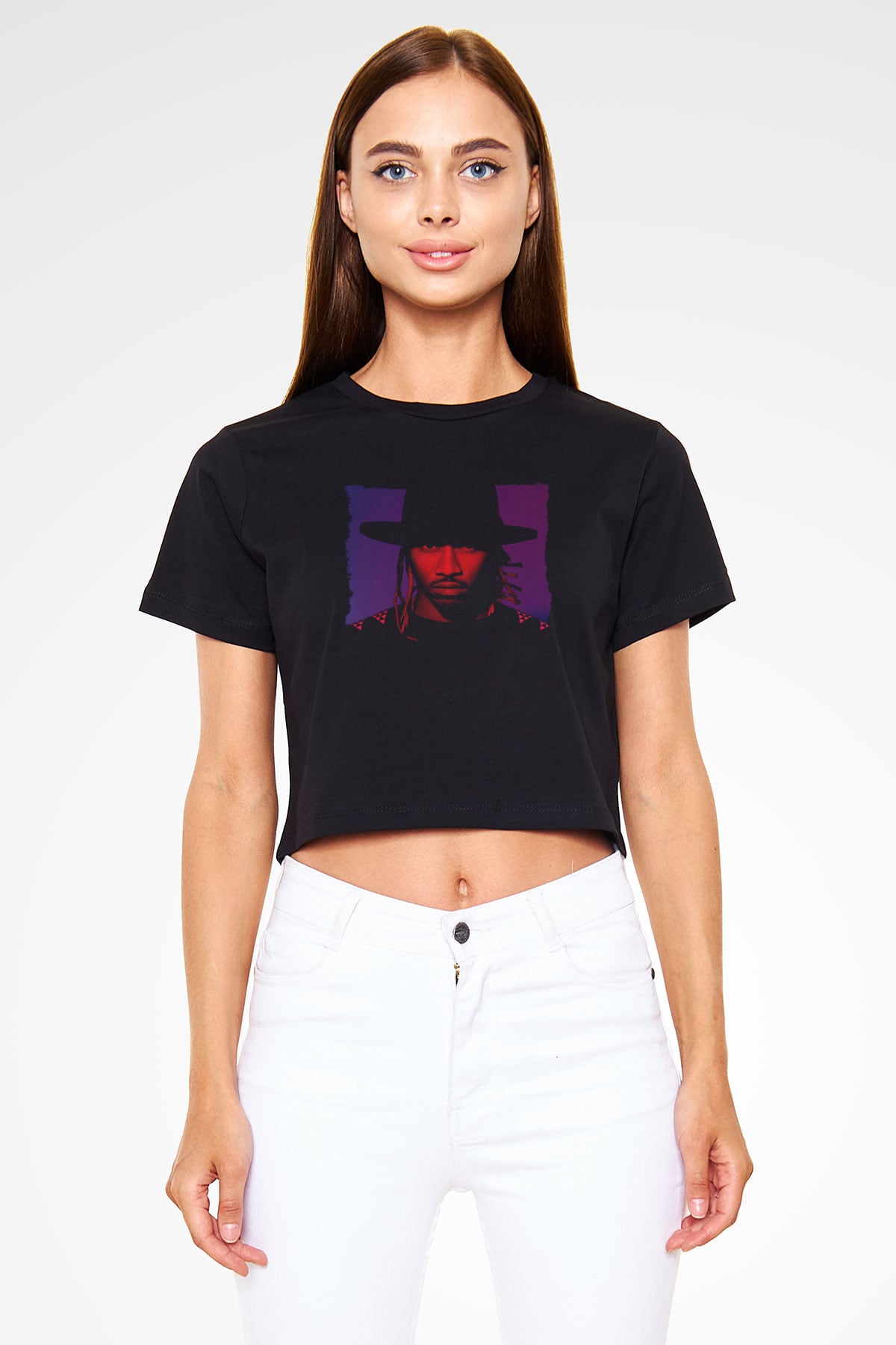 Future Siyah  Crop Top Tişört