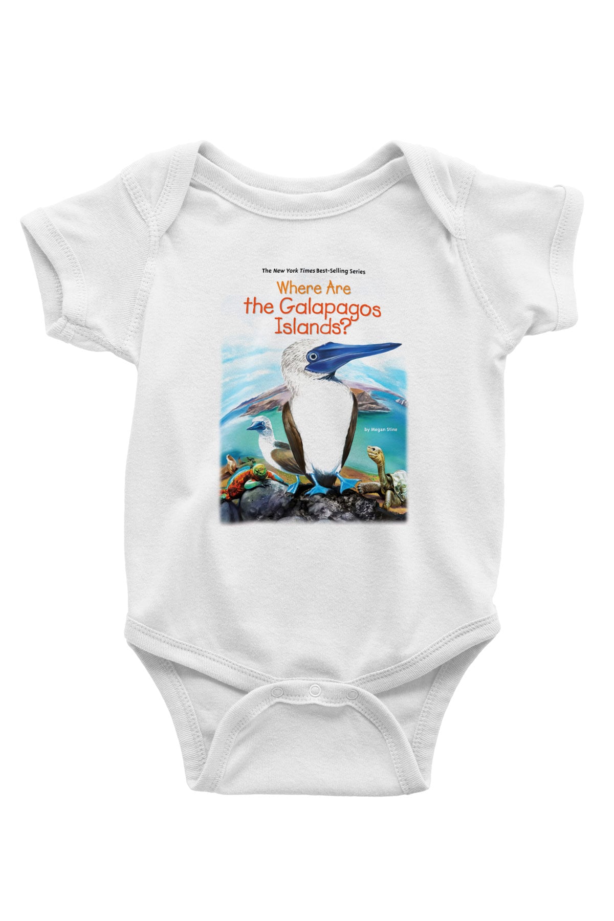 Galapagos Adaları Baskılı Beyaz Unisex Bebek Body - Zıbın