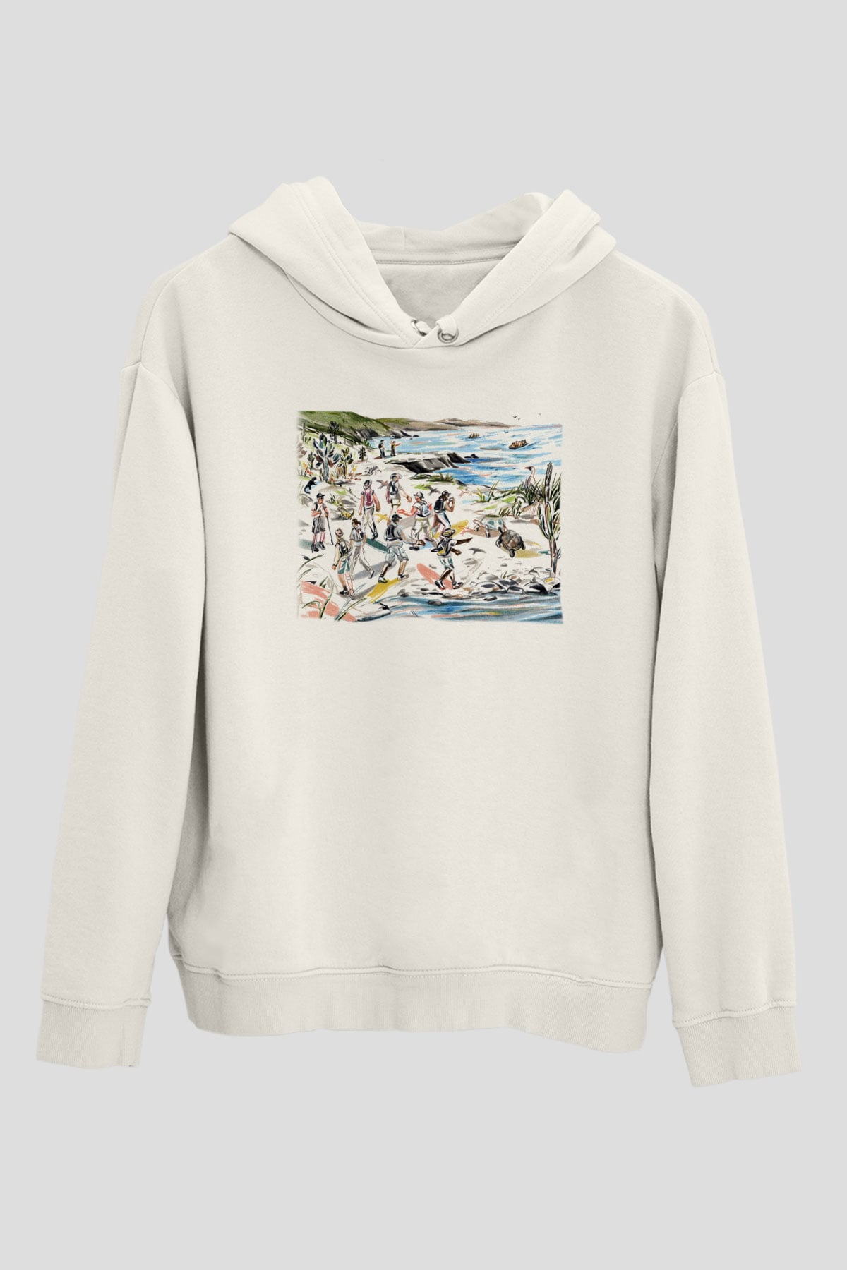 Galapagos Adaları Beyaz Unisex Kapşonlu Sweatshirt