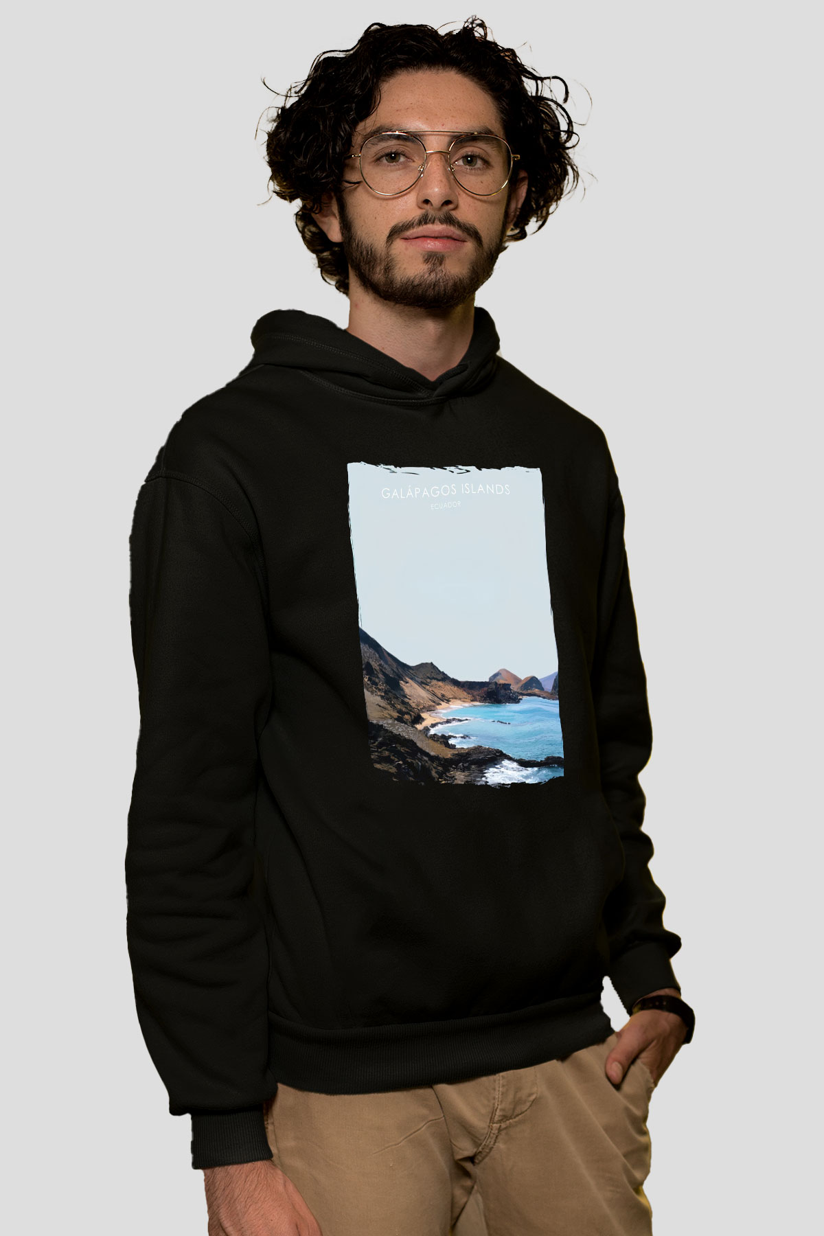 Galapagos Adaları Siyah Unisex Hoodie
