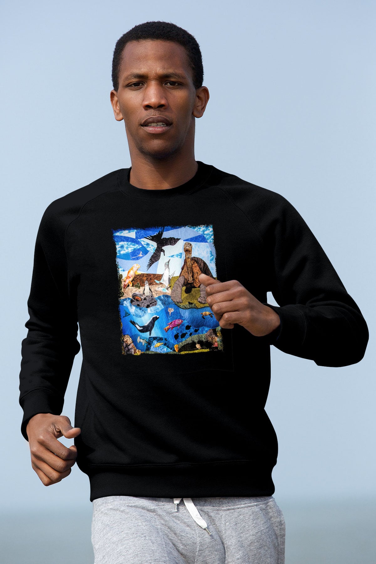 Galapagos Adaları Siyah Unisex Sweatshirt