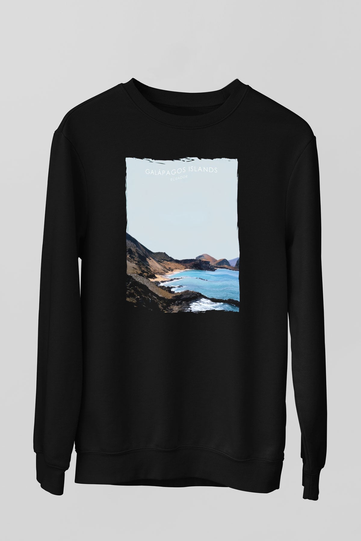 Galapagos Adaları Siyah Unisex Sweatshirt