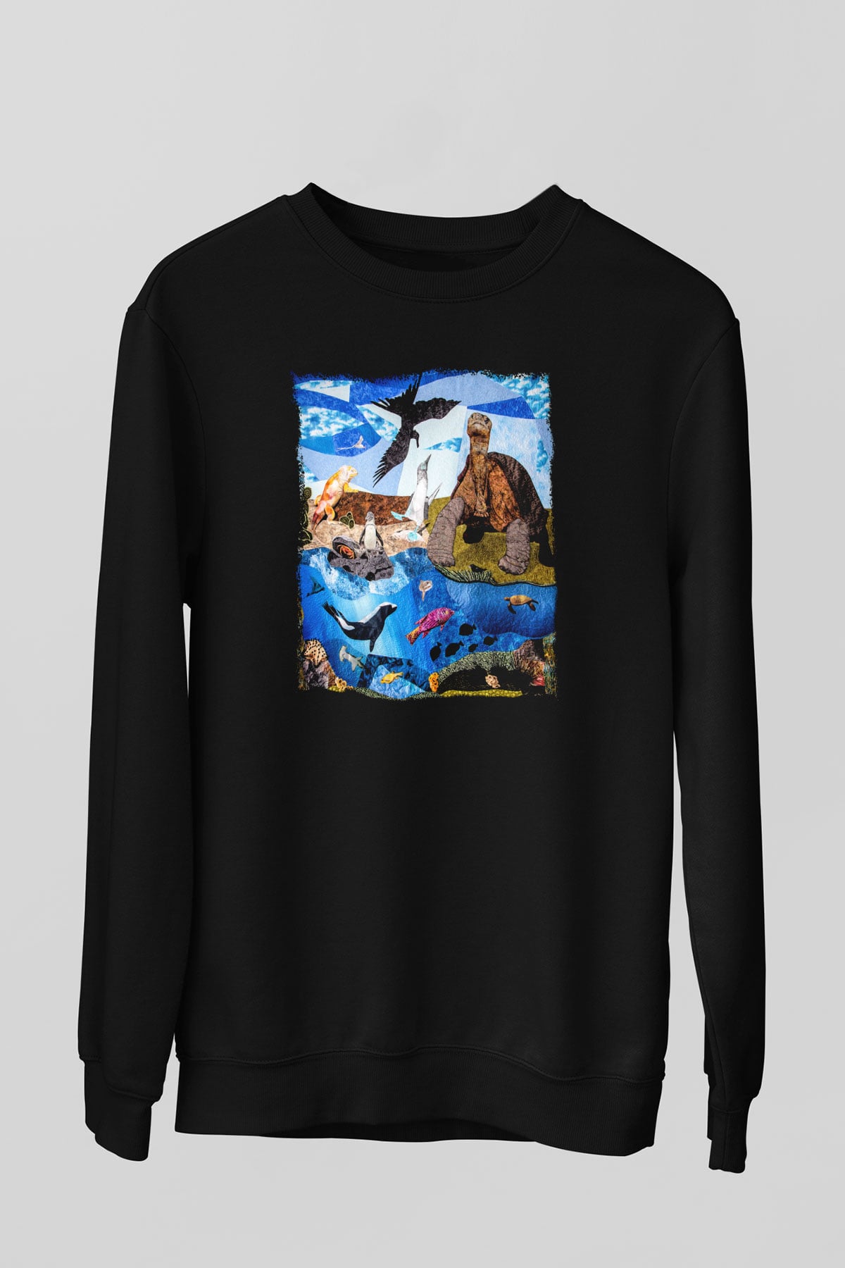 Galapagos Adaları Siyah Unisex Sweatshirt