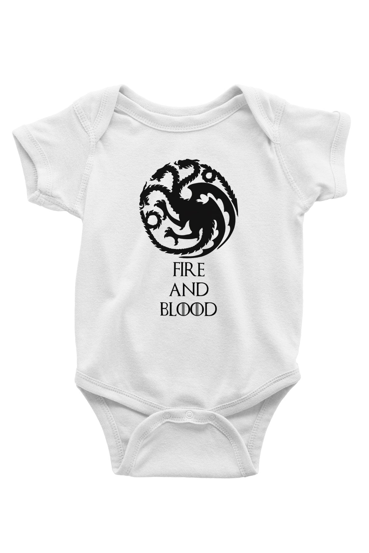 Game of Thrones Baskılı Beyaz Unisex Bebek Body - Zıbın