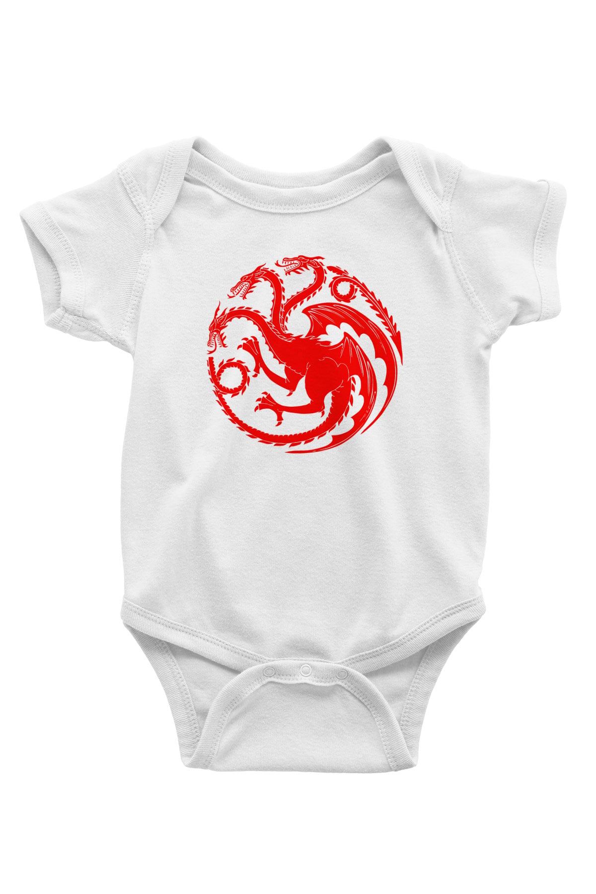 Game of Thrones Baskılı Beyaz Unisex Bebek Body - Zıbın