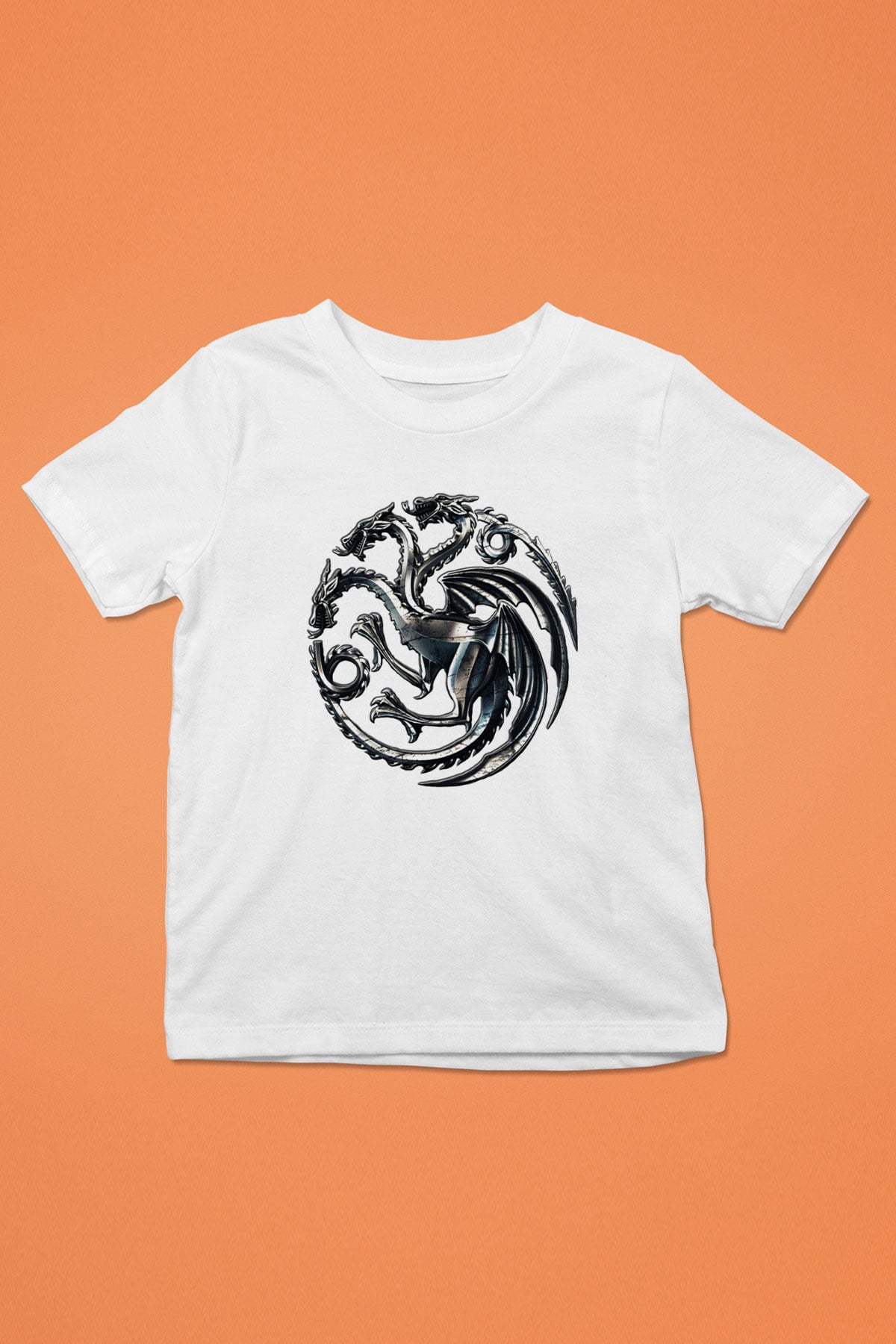 Game of Thrones Baskılı Beyaz Unisex Çocuk Tişört