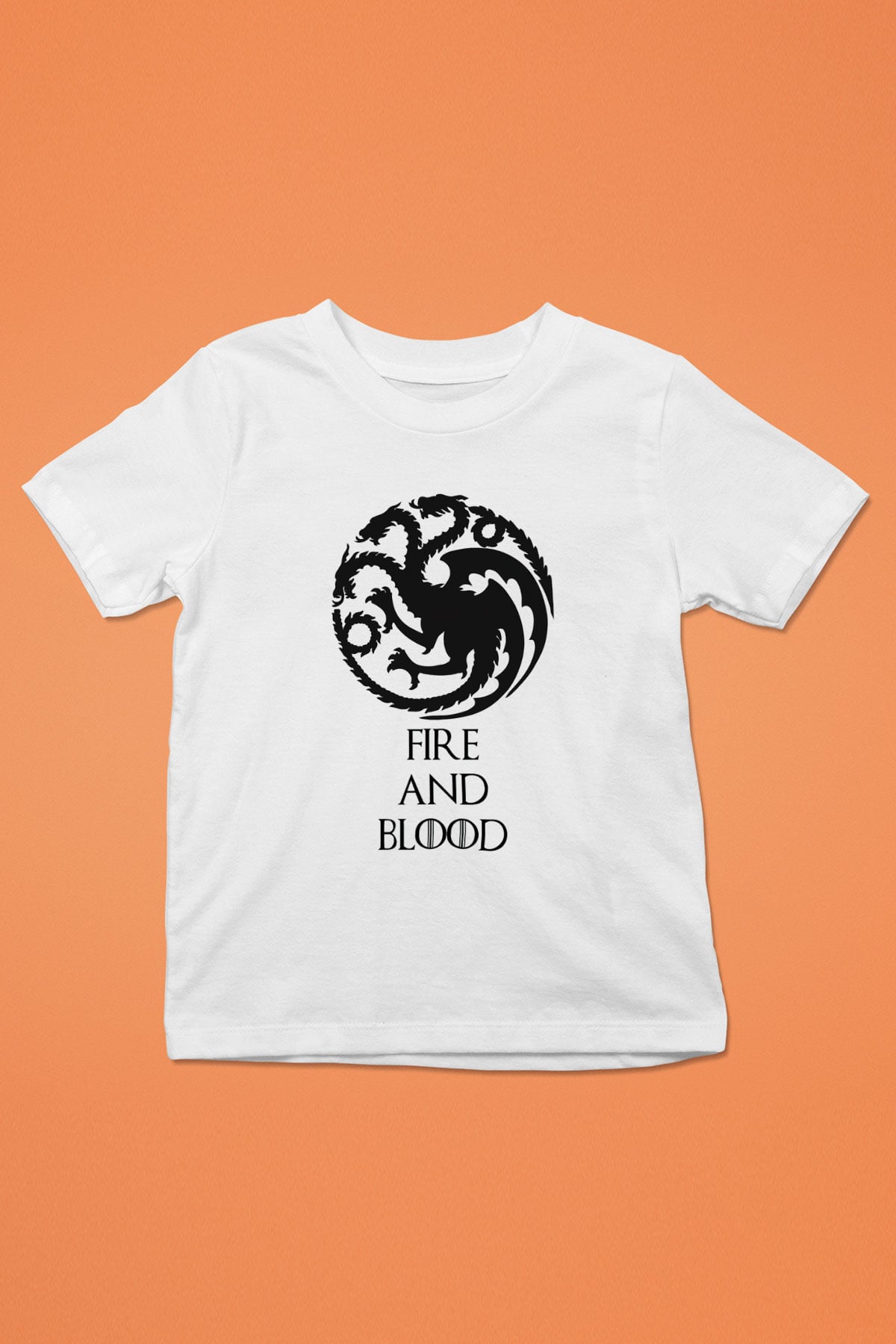 Game of Thrones Baskılı Beyaz Unisex Çocuk Tişört