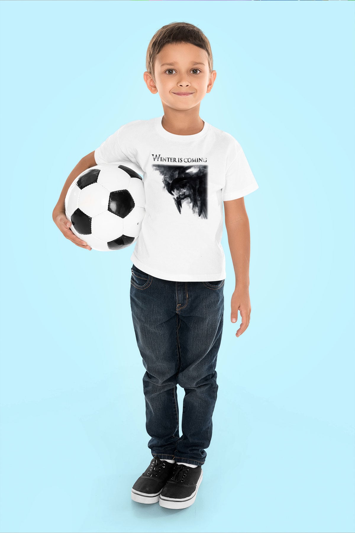 Game of Thrones Baskılı Beyaz Unisex Çocuk Tişört