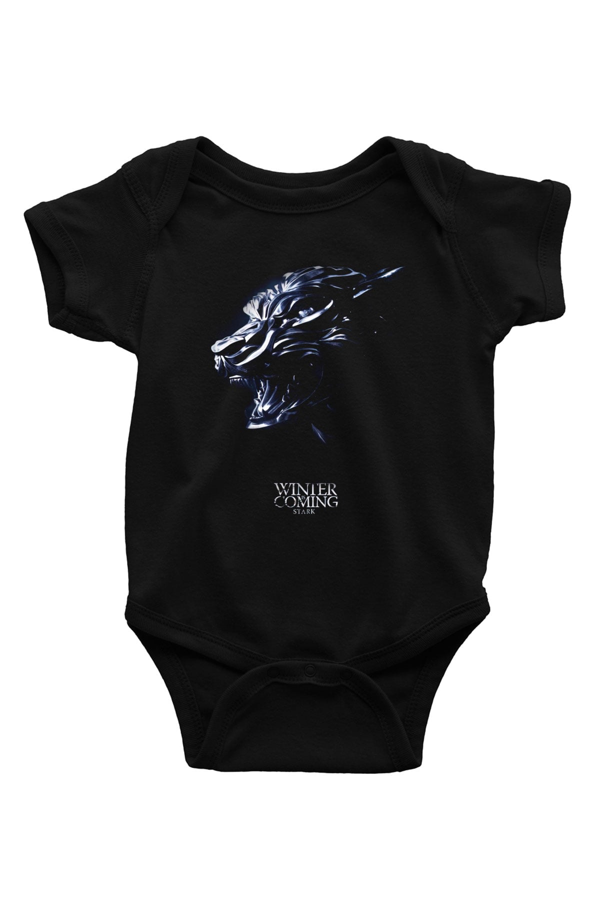 Game of Thrones Baskılı Siyah Bebek Body - Zıbın