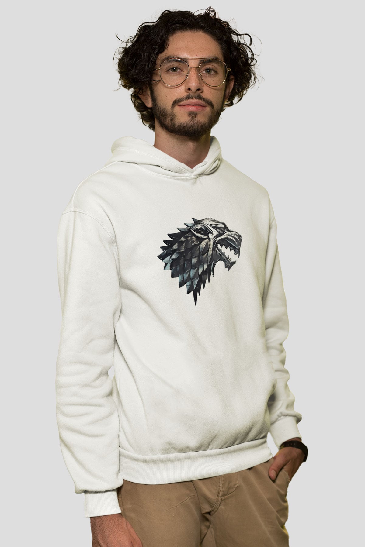 Game of Thrones Beyaz Unisex Kapşonlu Sweatshirt