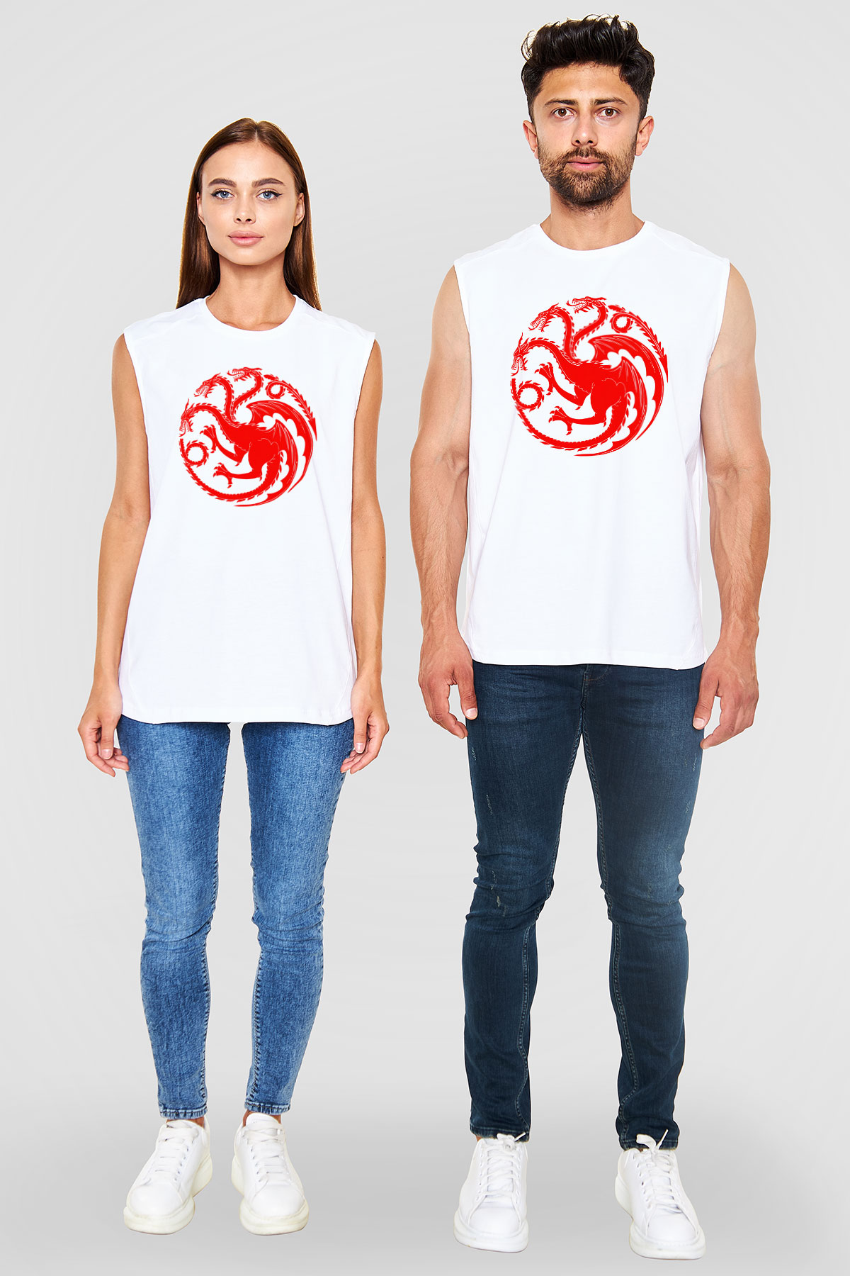 Game of Thrones Beyaz Unisex Kolsuz Tişört