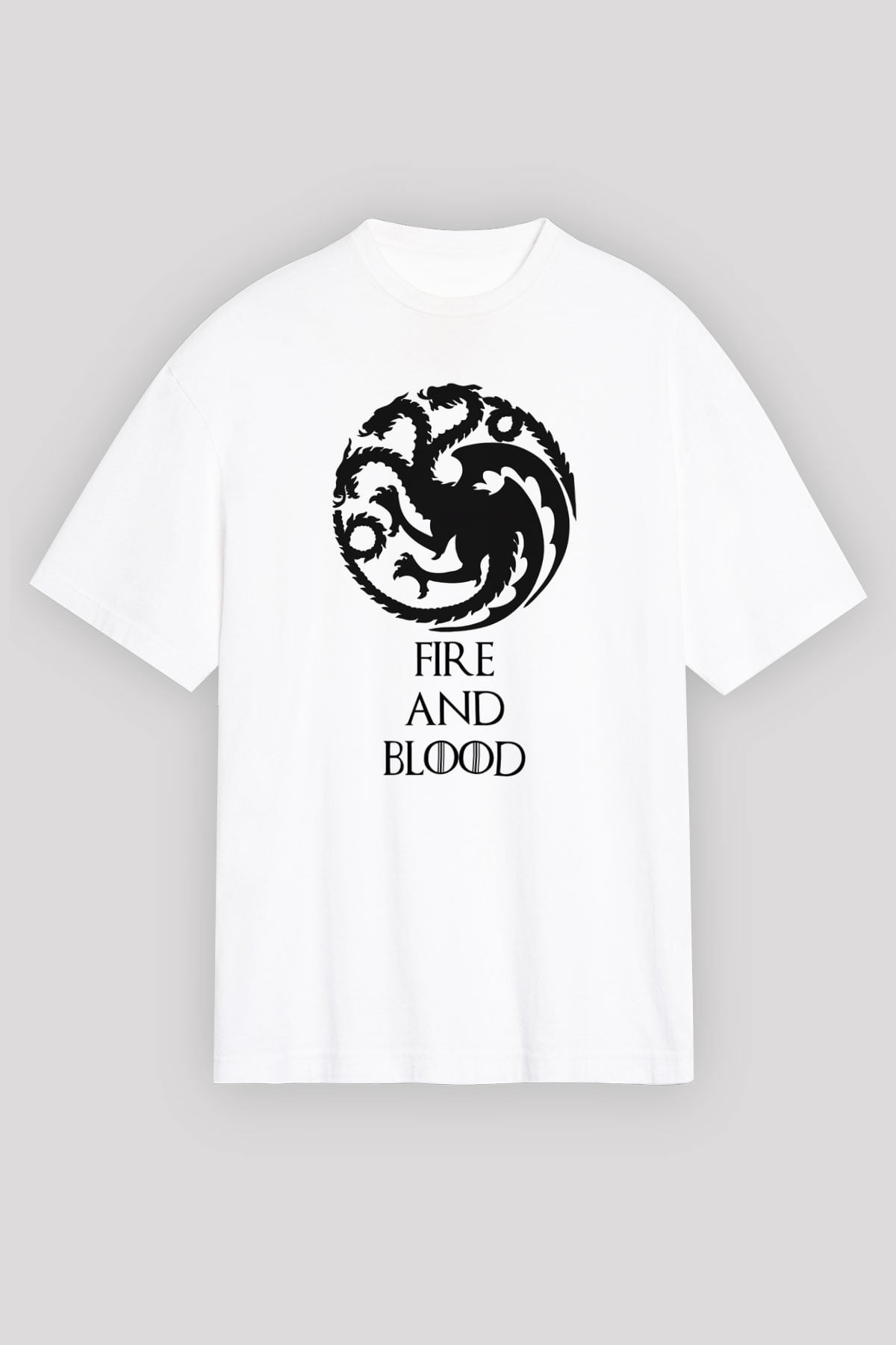 Game of Thrones Beyaz Unisex Oversize Tişört T-Shirt